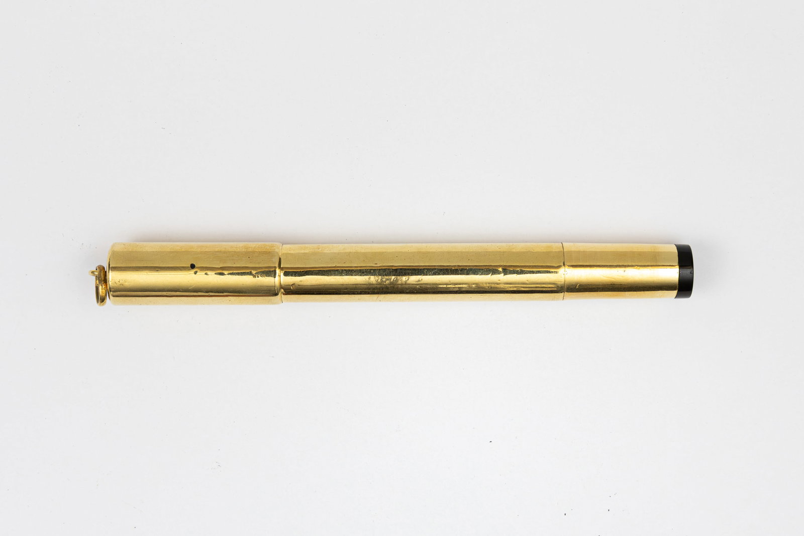 Waterman 42 18KR Gold Overlay Safety Fountain Pen, Flexible Nib: Waterman 42 18K rolled gold overlay safety fountain pen. Italian 18KR overlay, marked 42 on butt end and extra fine flexible Waterman Ideal 14K nib. Length 4 3/4” and 6” posted, filling me