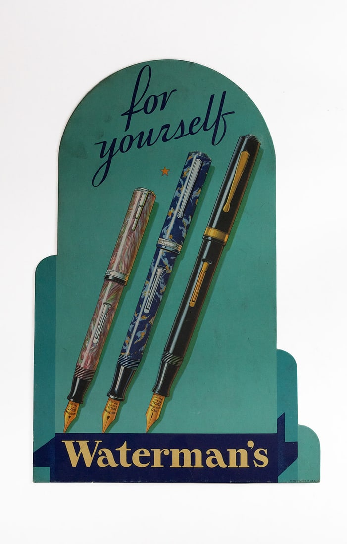 Waterman Ideal Lady Patricia, 94 & #7 Fountain Pen Display Sign (1 of 2)