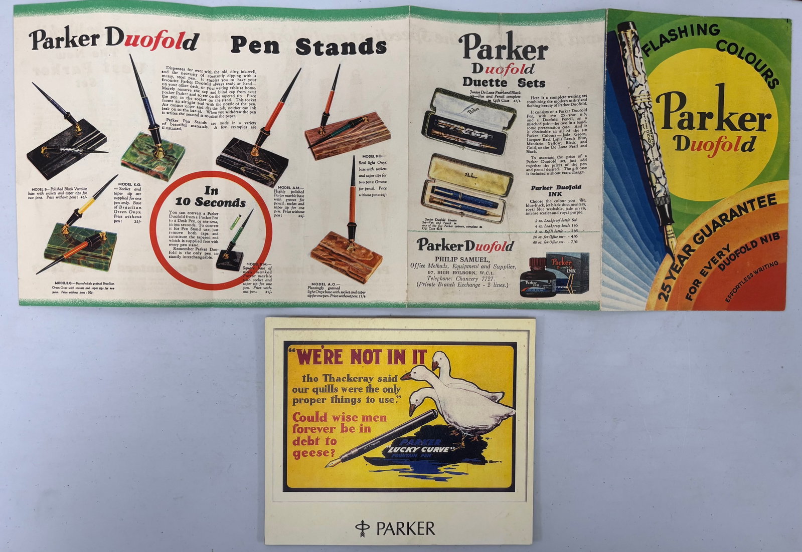 Parker Fountain Pen Advertising Displays/Foldouts c1920s-30s (3) (1 of 3)