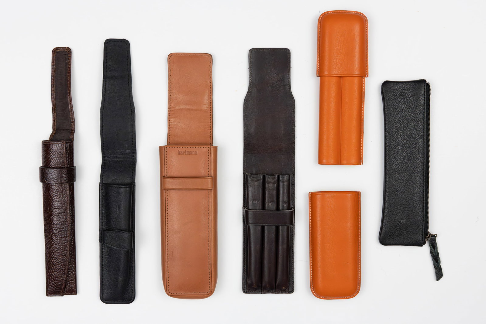 Assorted Leather Pen Cases (6), Yard-O-Led, Lamy, Parker, Wahl - 2