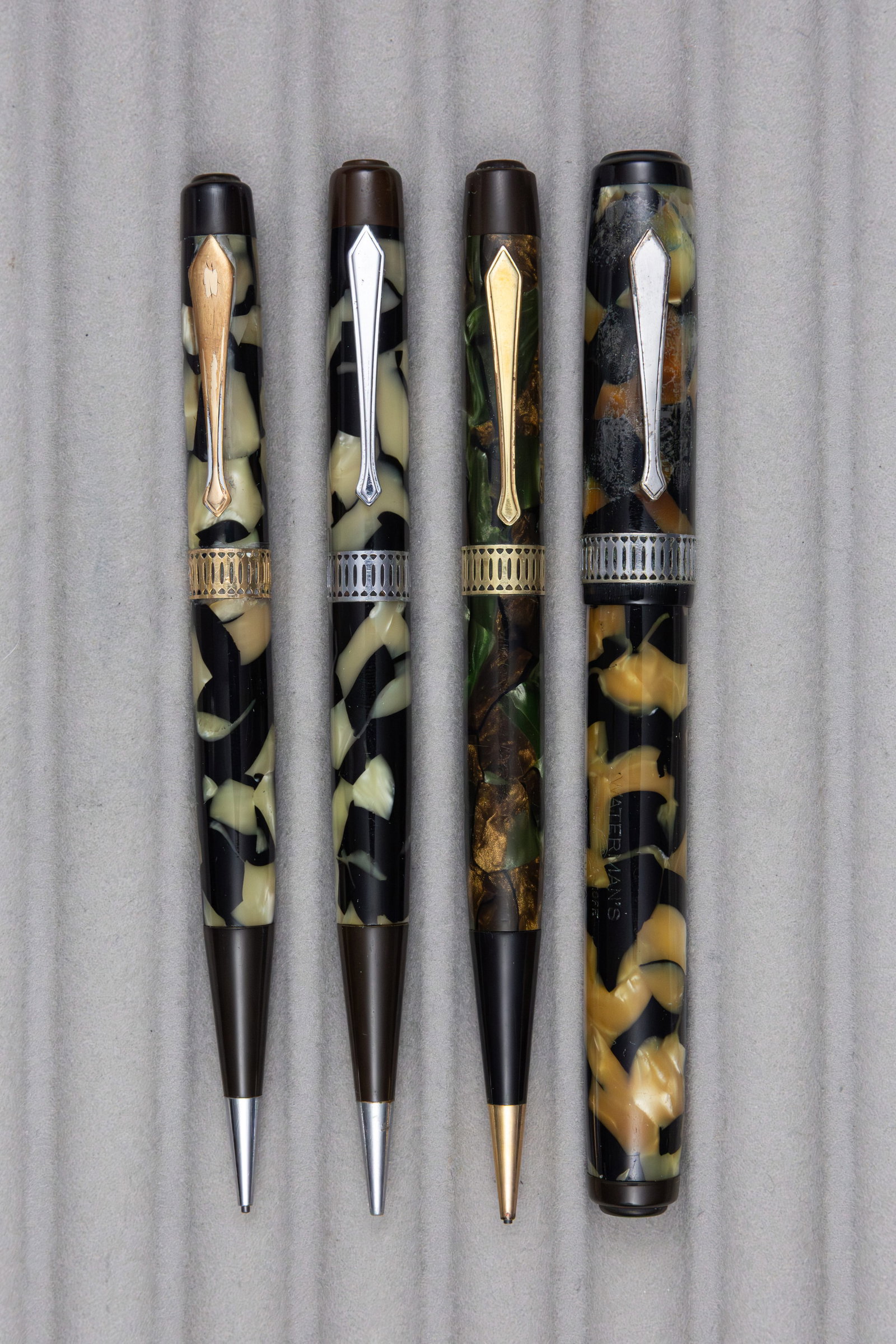 Waterman Patrician Nacre Fountain Pen and Pencils (4), Flawed (1 of 2)