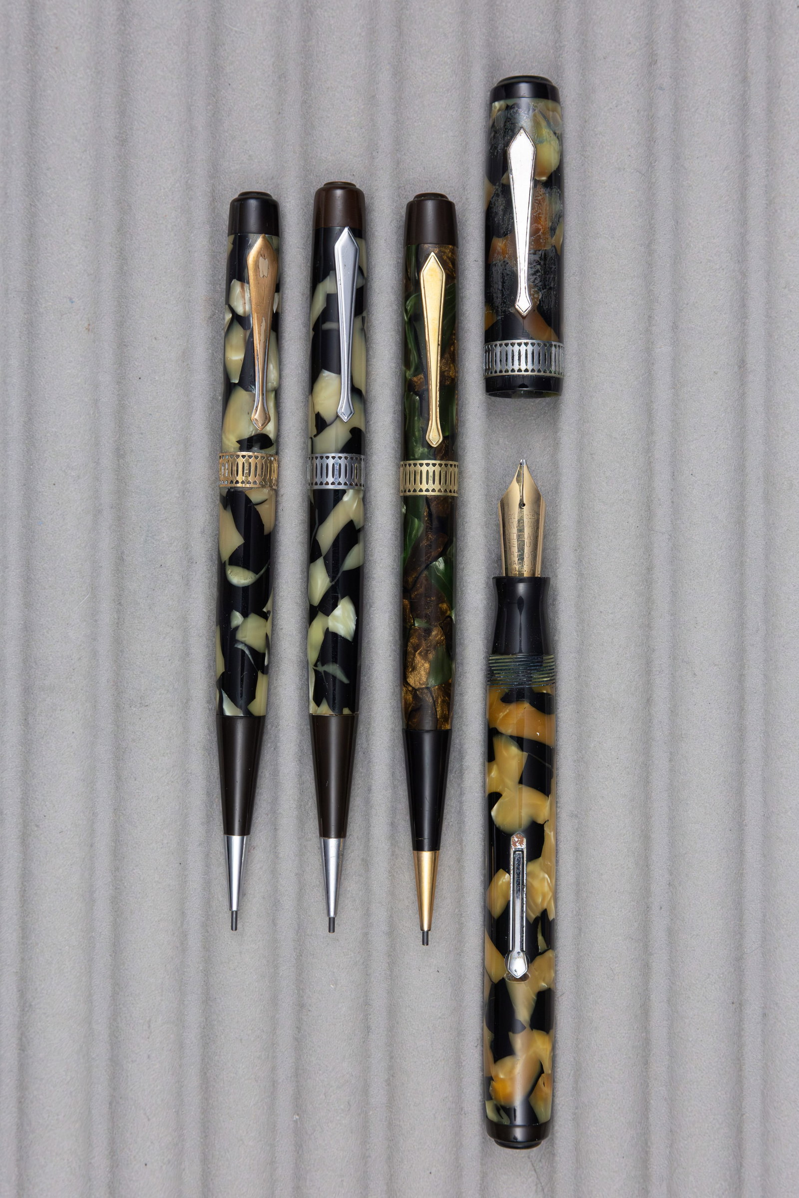 Waterman Patrician Nacre Fountain Pen and Pencils (4), Flawed - 2