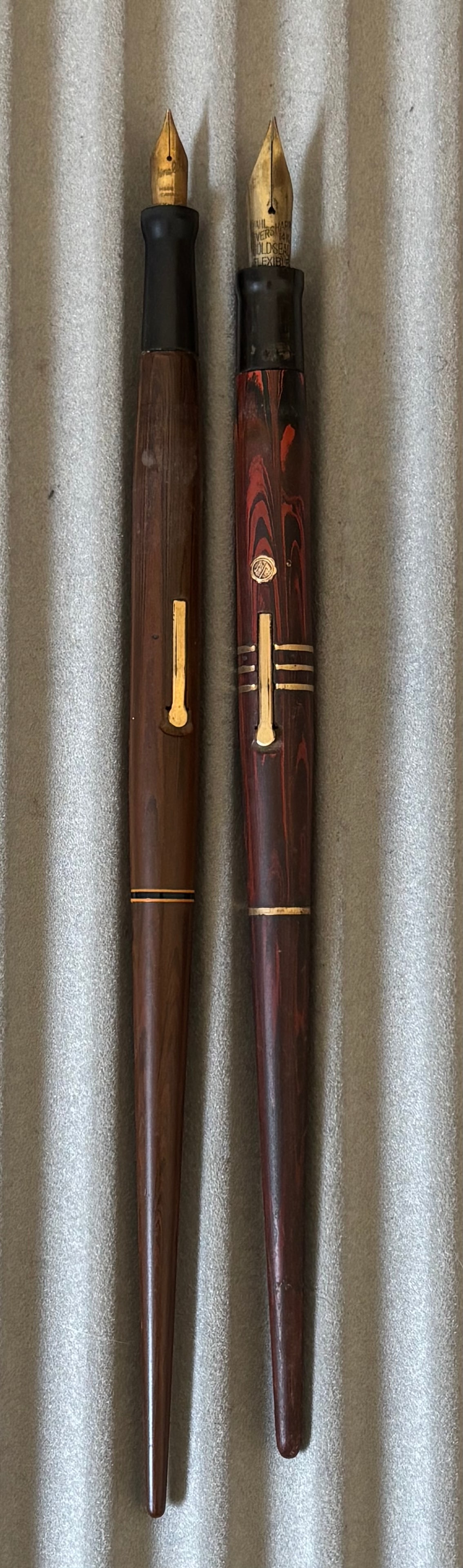 Wahl Eversharp Olive and Red Mottled Fountain Pen Desk Sets (2) - 4