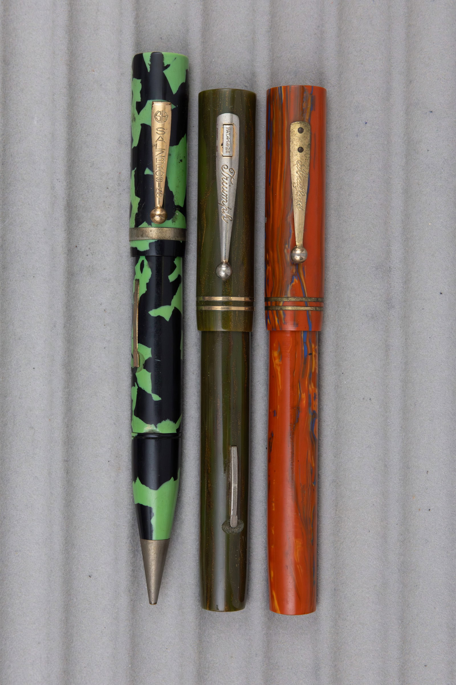 Salz Oversized Flattop Fountain Pens and Combo (3) (1 of 2)