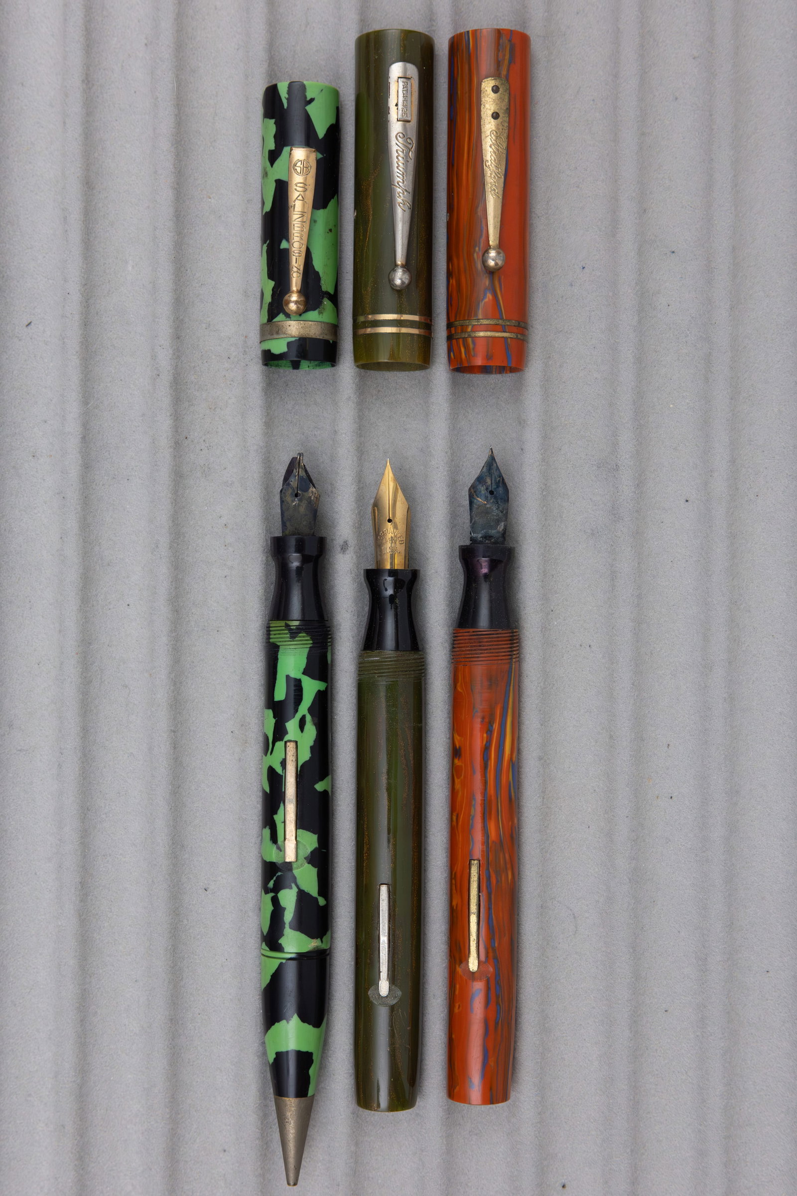 Salz Oversized Flattop Fountain Pens and Combo (3) - 2
