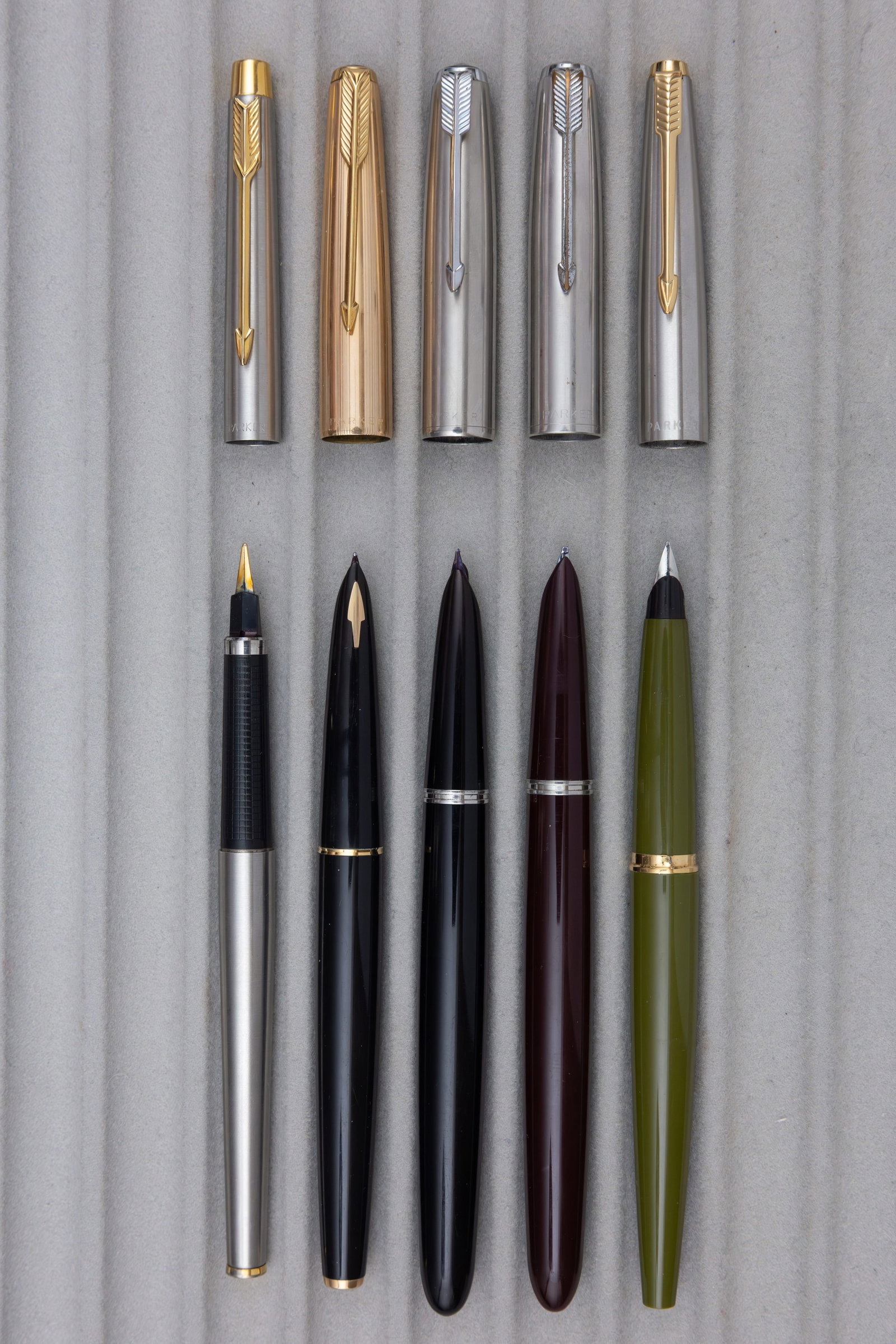 Parker 45, 51, 61, Classic Fountain Pen Lot (5) - 2
