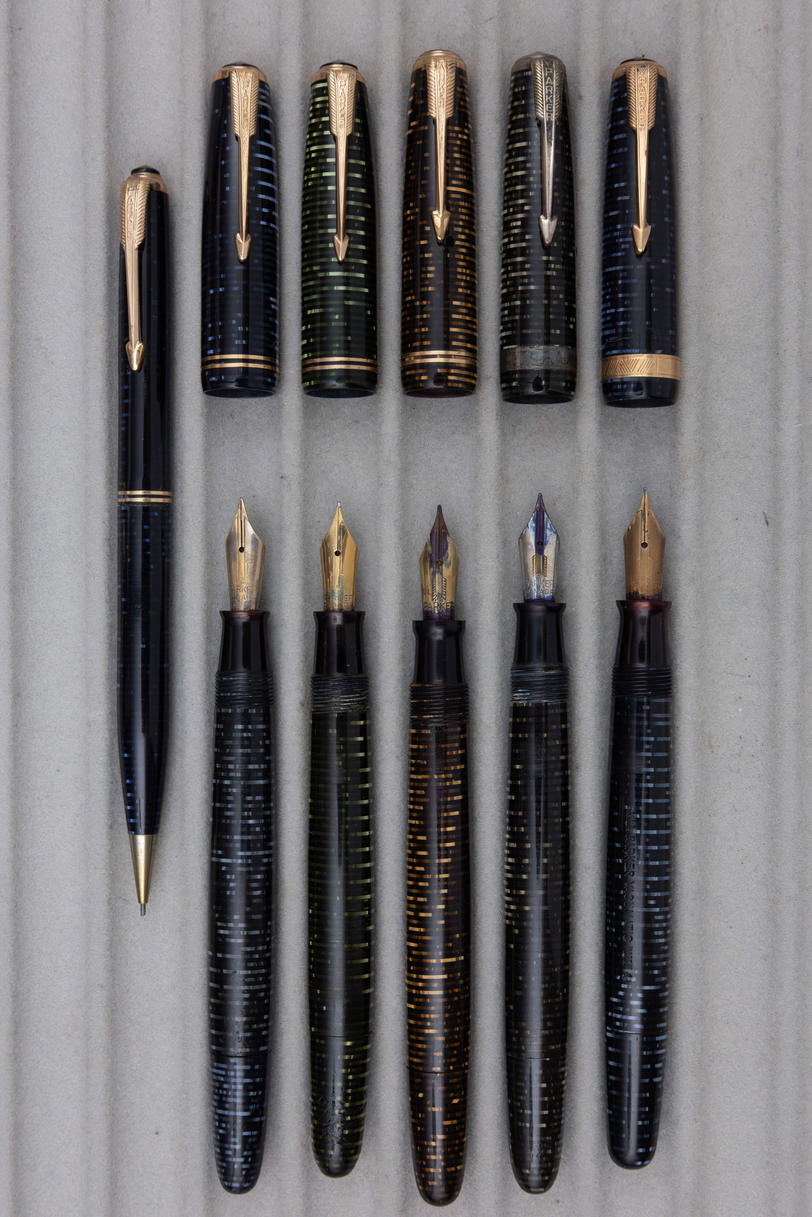 Parker Vacumatic Major and Junior Fountain Pens and Pencil Lot (6) - 2