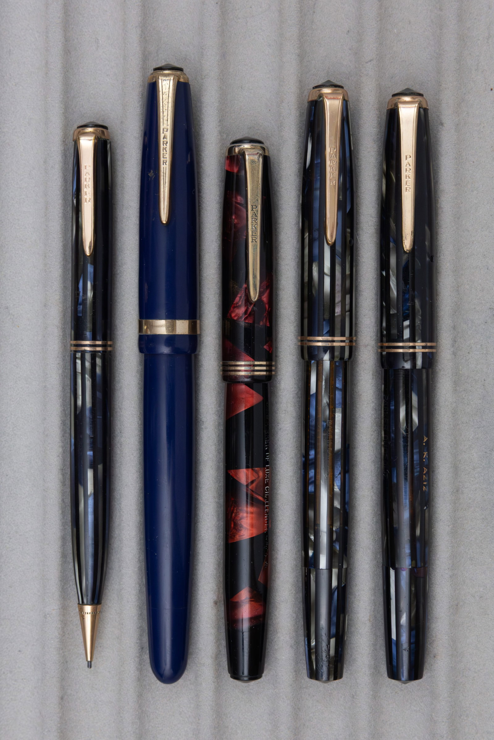 Parker Challenger, Duofold Fountain Pen Lot (5) (1 of 2)