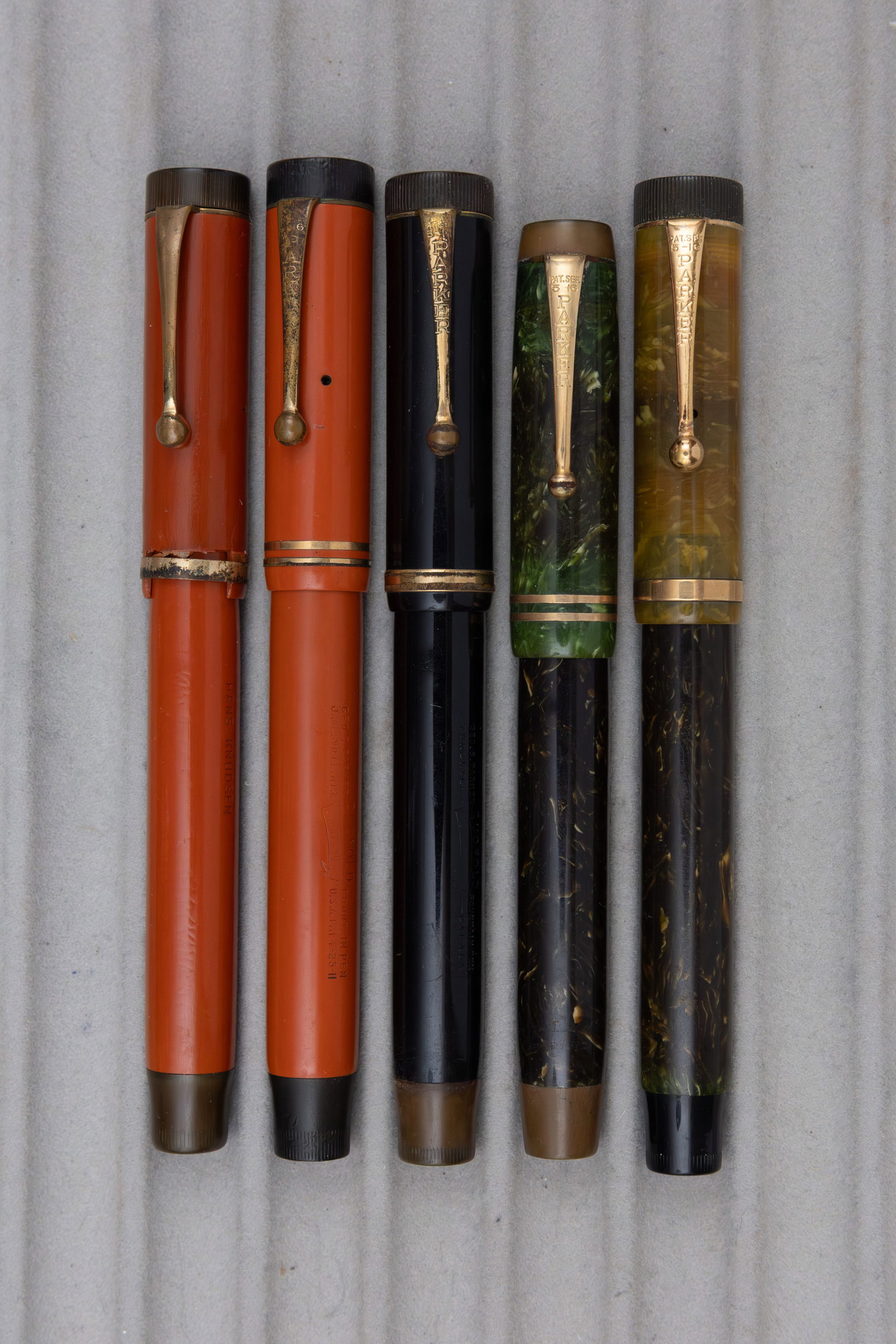 Parker Duofold Flattop Senior Fountain Pens (5) (1 of 2)
