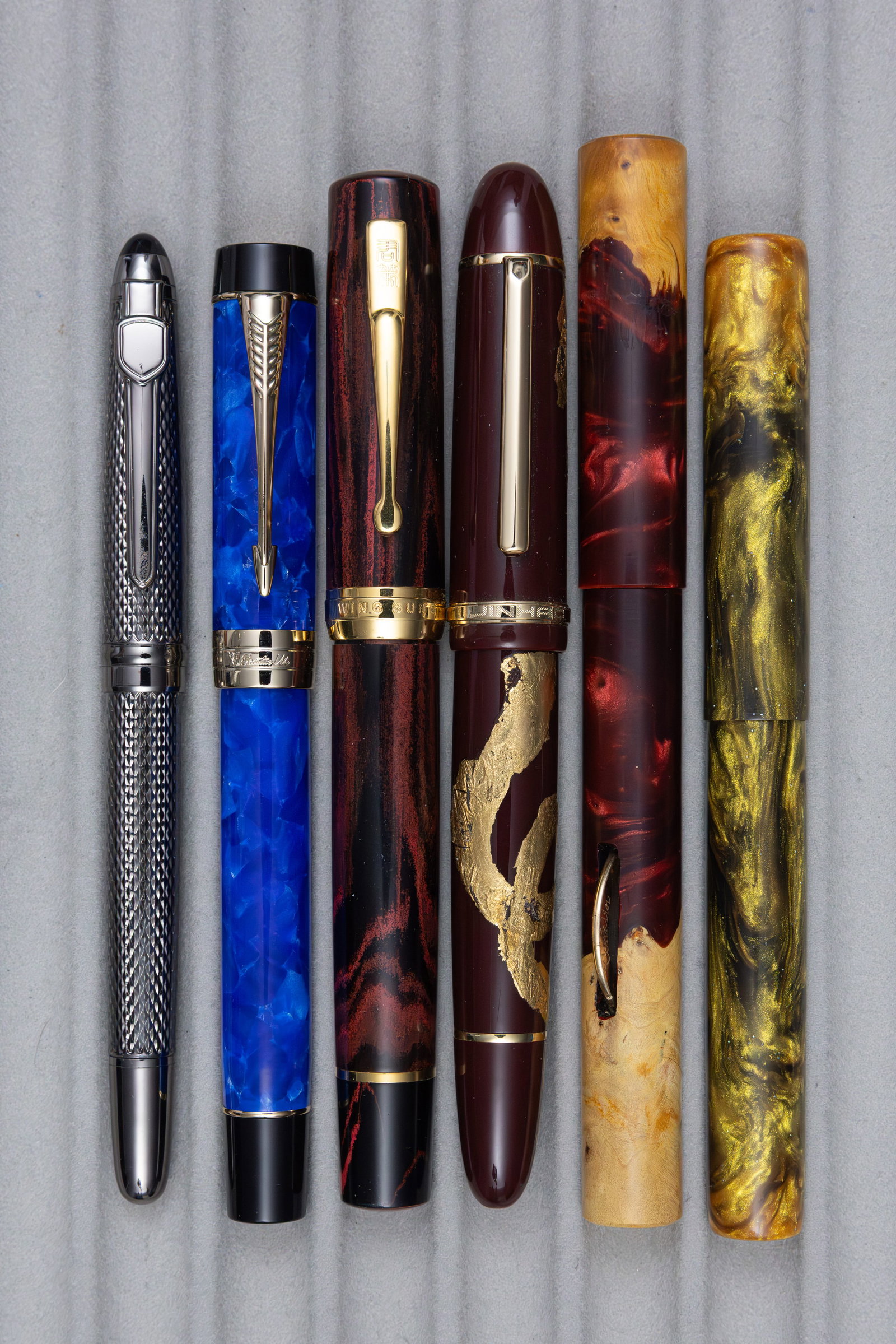 Modern Hand Turned, Wing Sung 14K Nib and Jiahao Fountain Pens (6) (1 of 2)