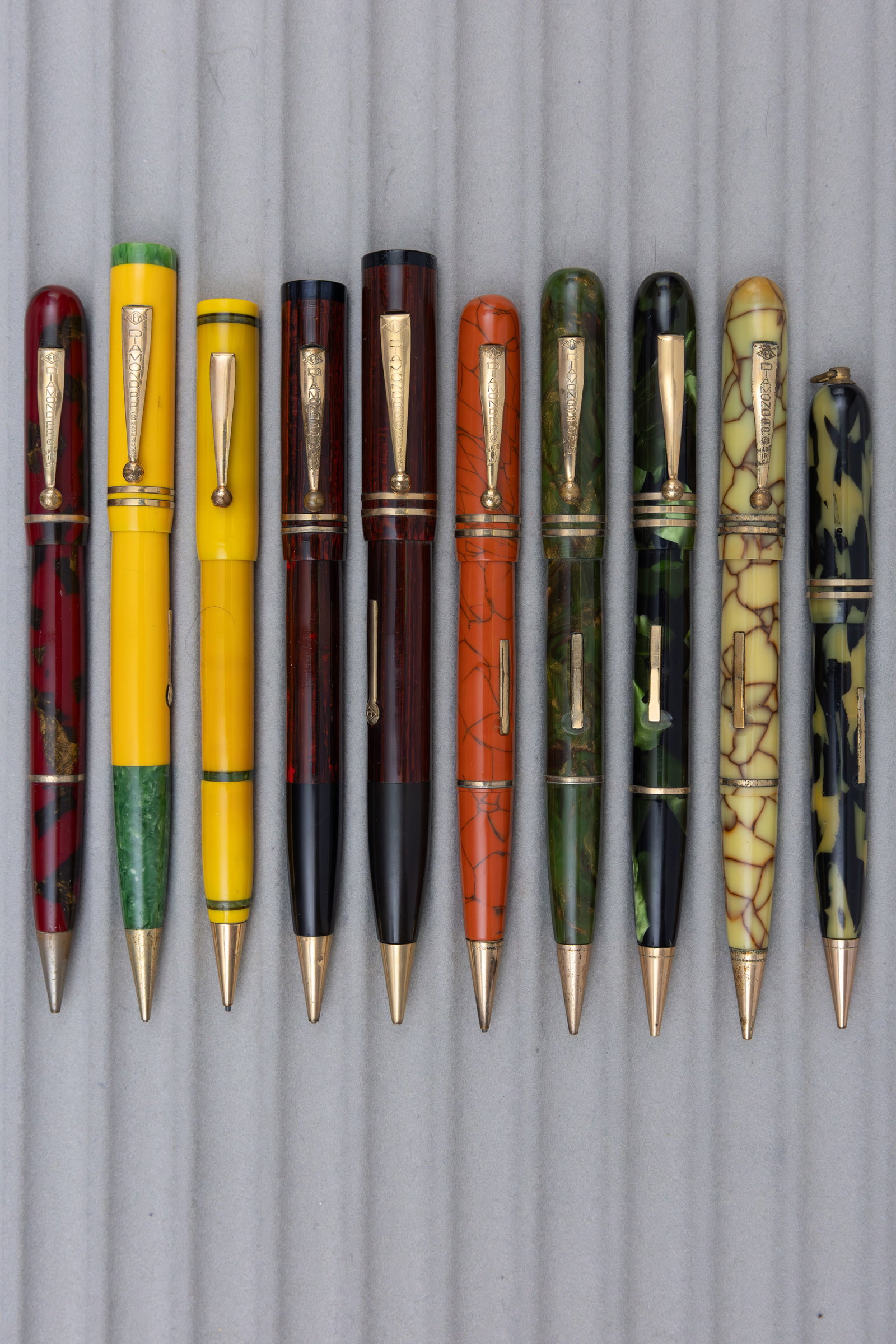 Diamond Point Fountain Pen Pencil Combinations (10), 14K Gold Nibs (1 of 2)
