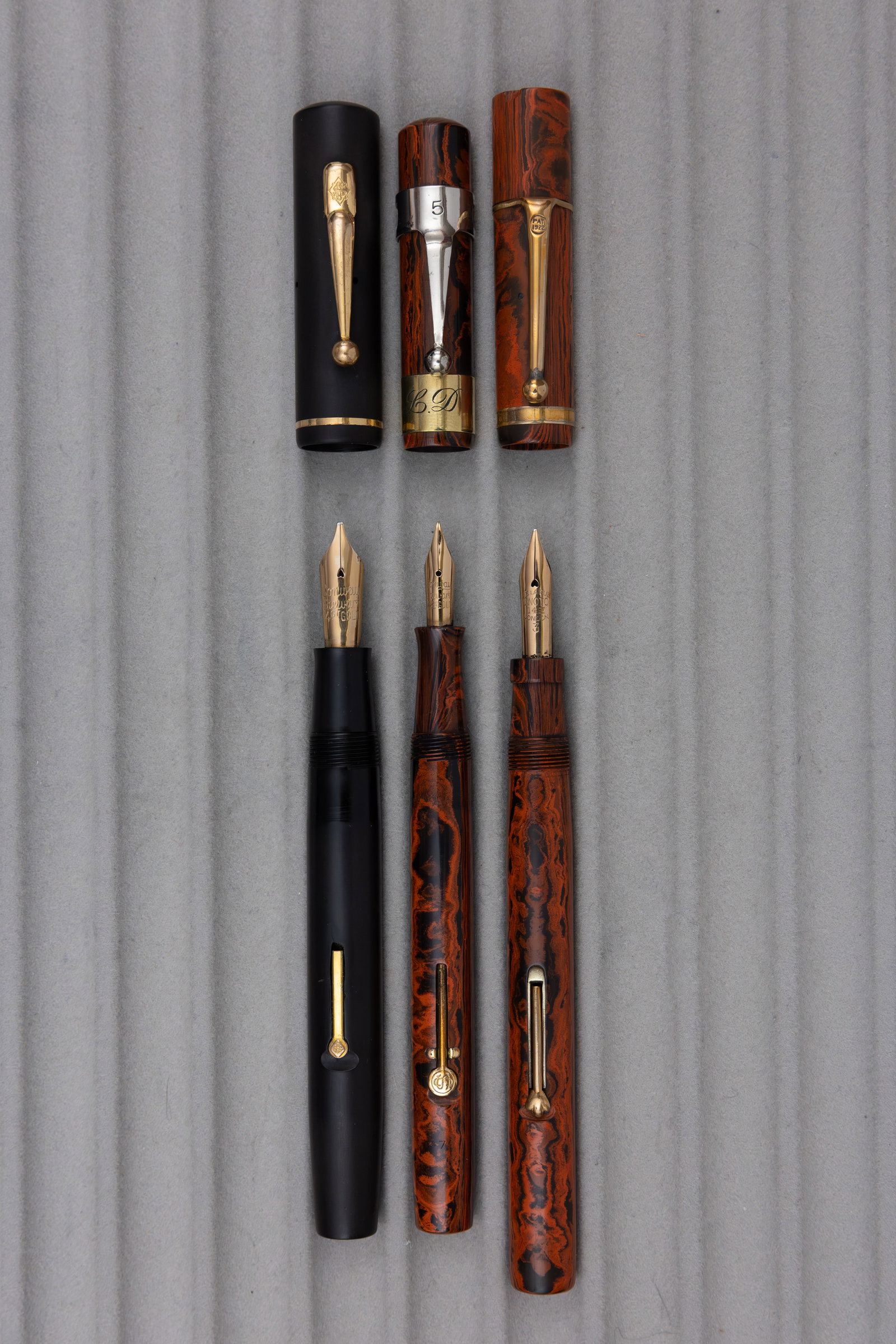 Conway Stewart and Onoto De La Rue Hard Rubber Fountain Pens - 2