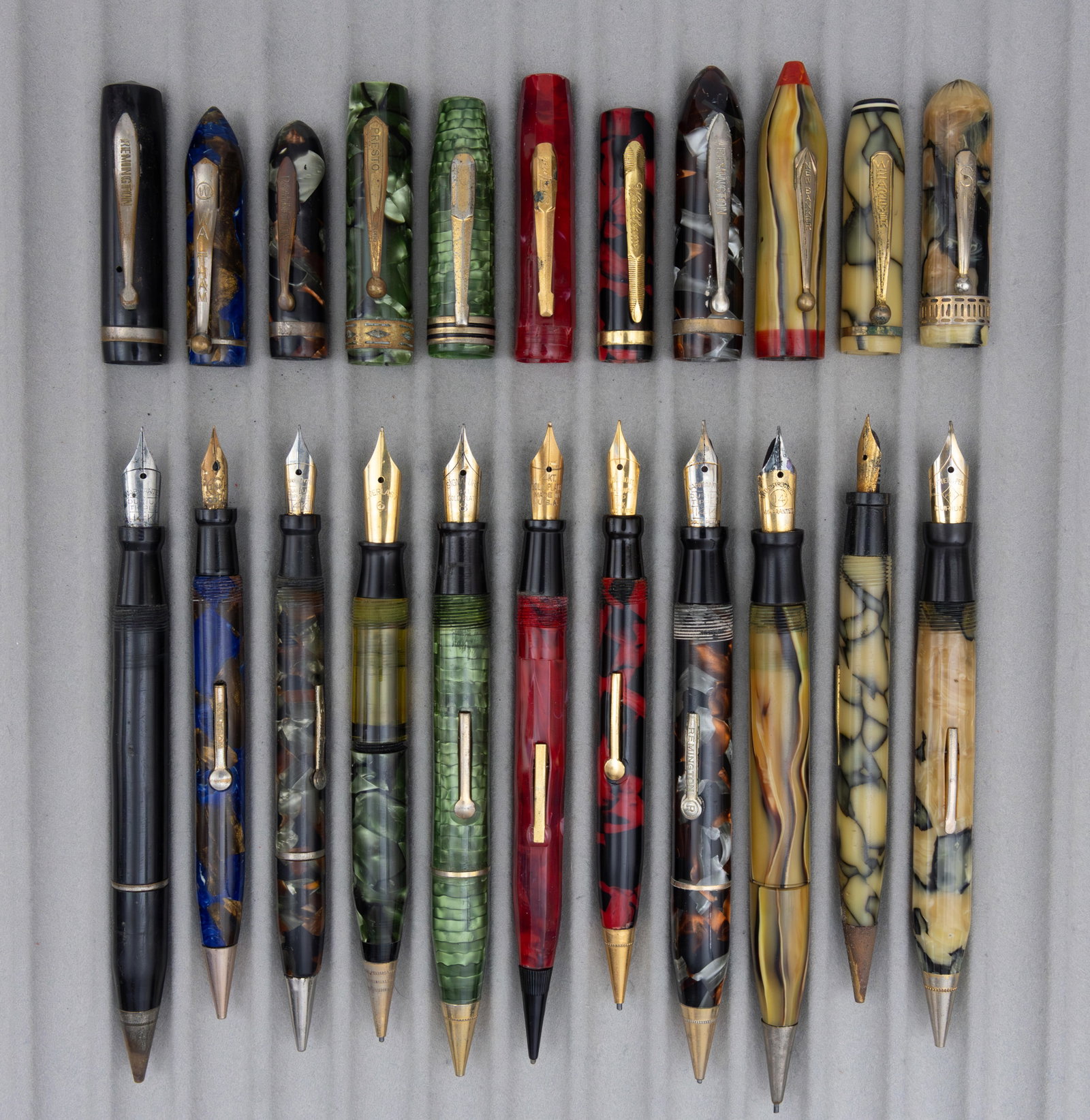 Assorted Marbleized Fountain Pen Pencil Combinations (11), Lot H - 2
