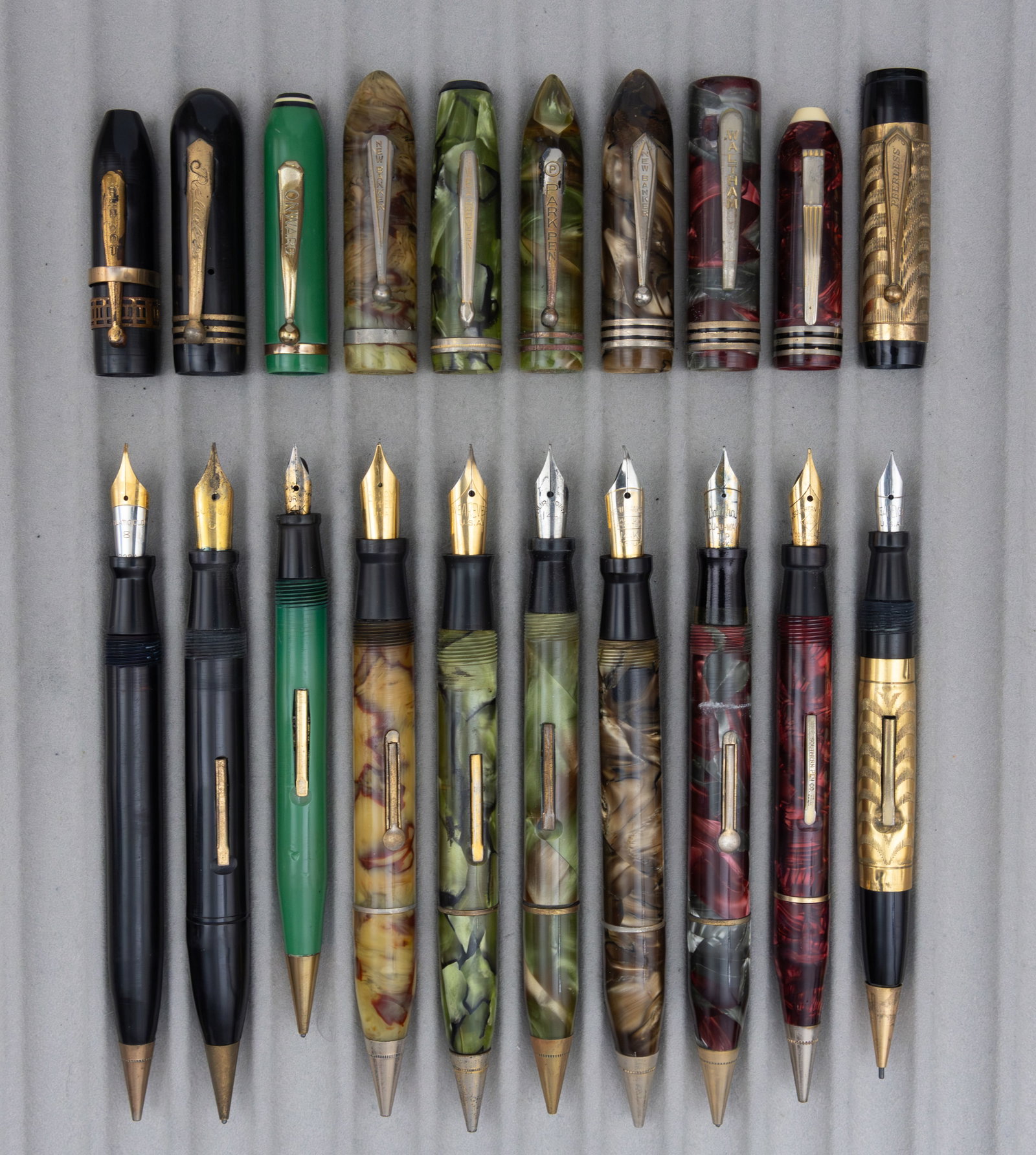 Assorted Marbleized Fountain Pen Pencil Combinations (10), Lot F - 2