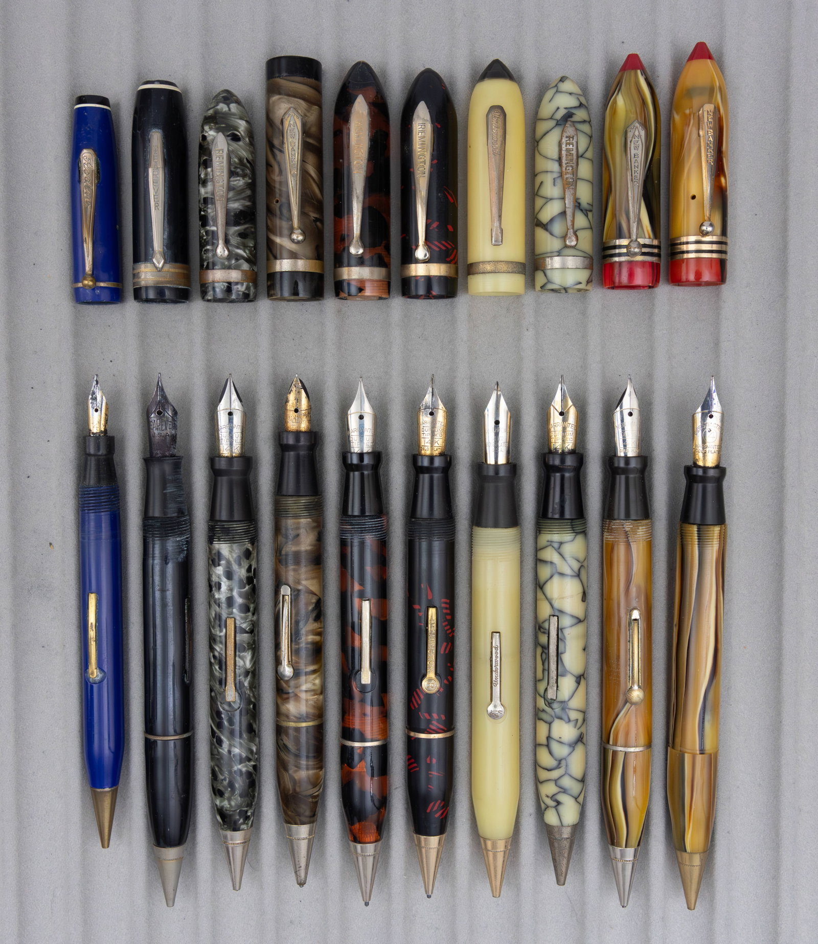 Assorted Marbleized Fountain Pen Pencil Combinations (10), Lot E - 2