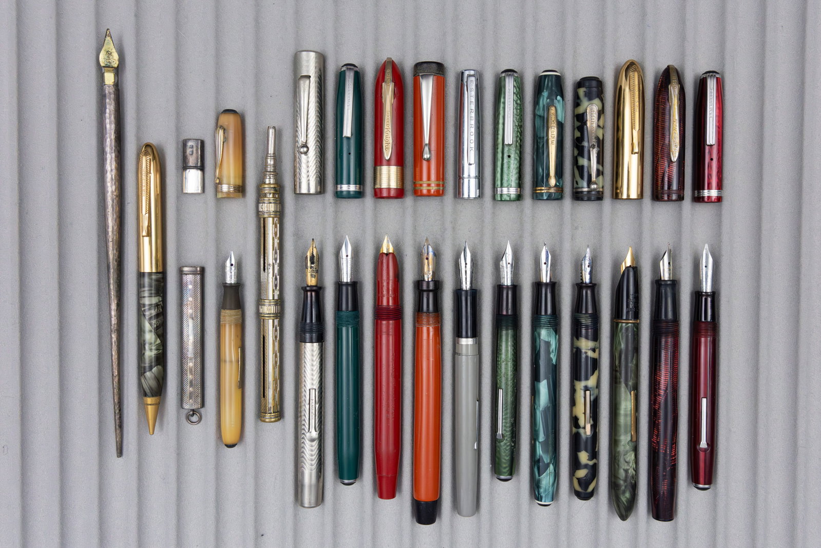 Assorted Vintage Fountain Pens, Pencils, Eclipse, Esterbrook, Others (16) - 2