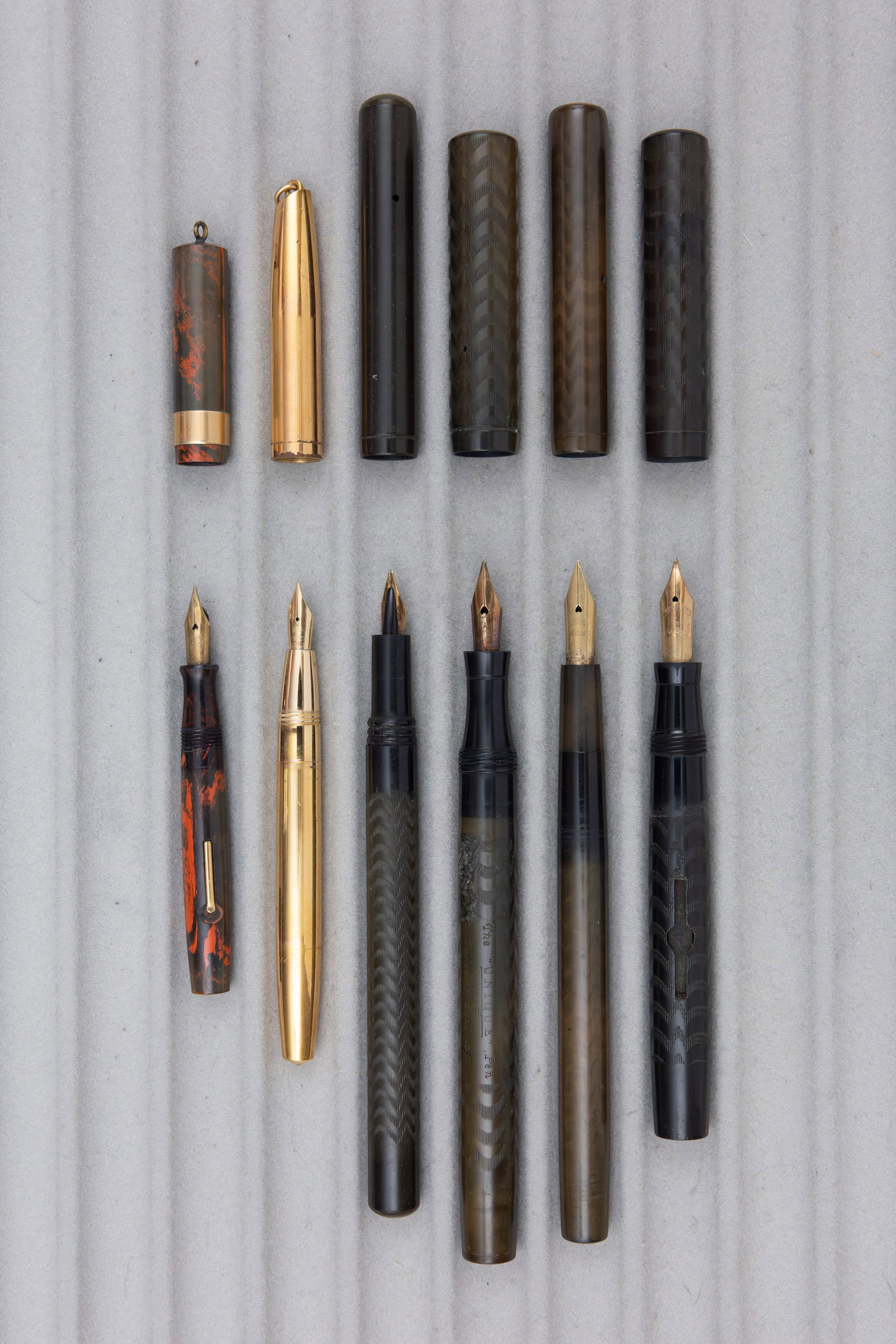 Assorted Hard Rubber Fountain Pens, Salz, Sterling, Waterman (6) - 2