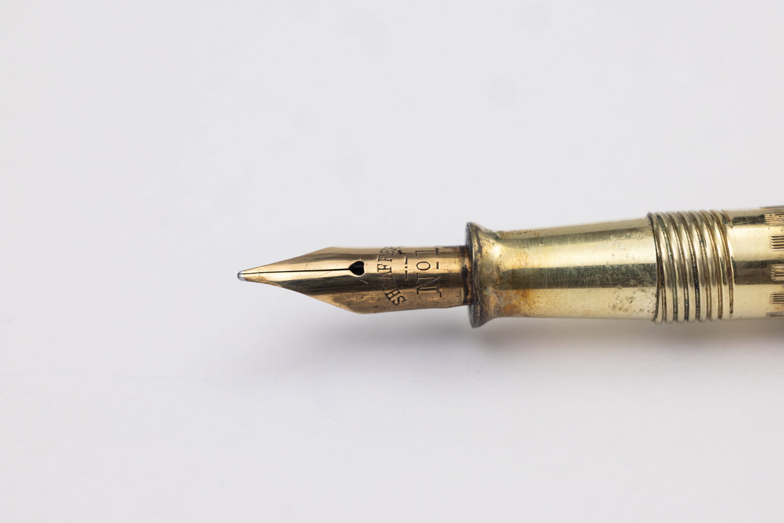 Sheaffer 1 Gold Filled Ribbon Line Ring Top Fountain Pen - 3