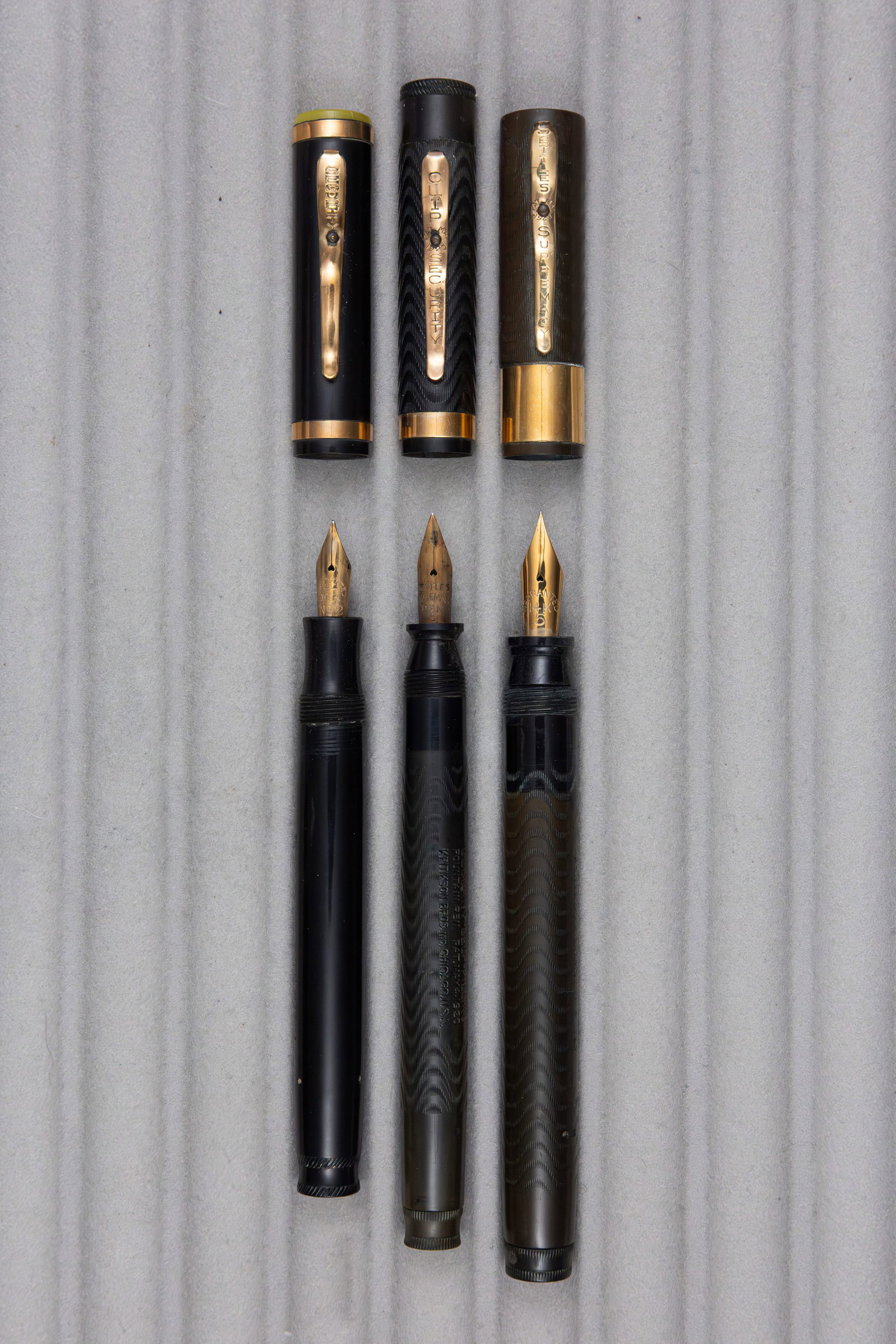 Security and Settles Black Hard Rubber Fountain Pens (3) - 2