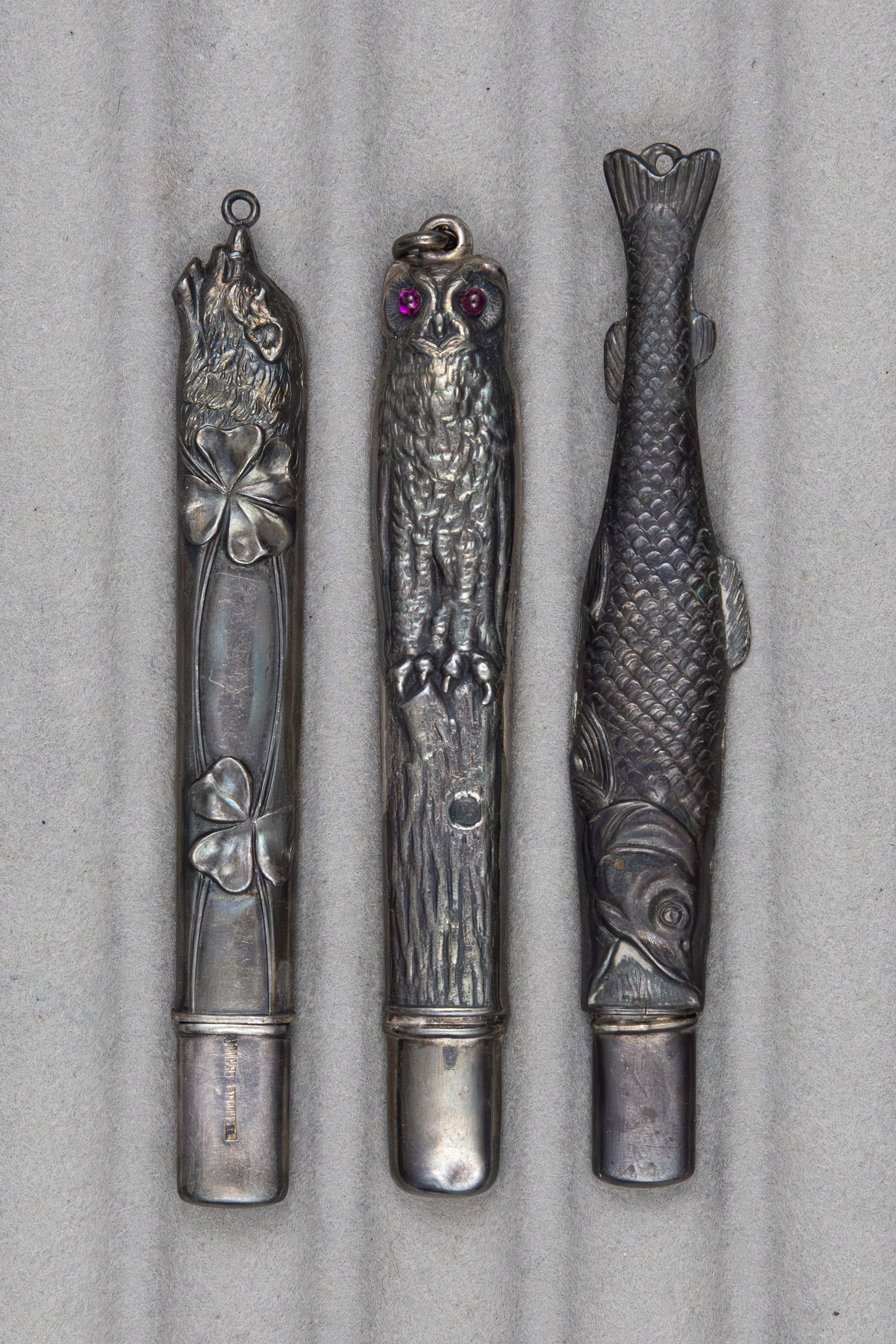 Sterling Silver Victorian Figural Animal Sheath Style Pencils (3) (1 of 2)