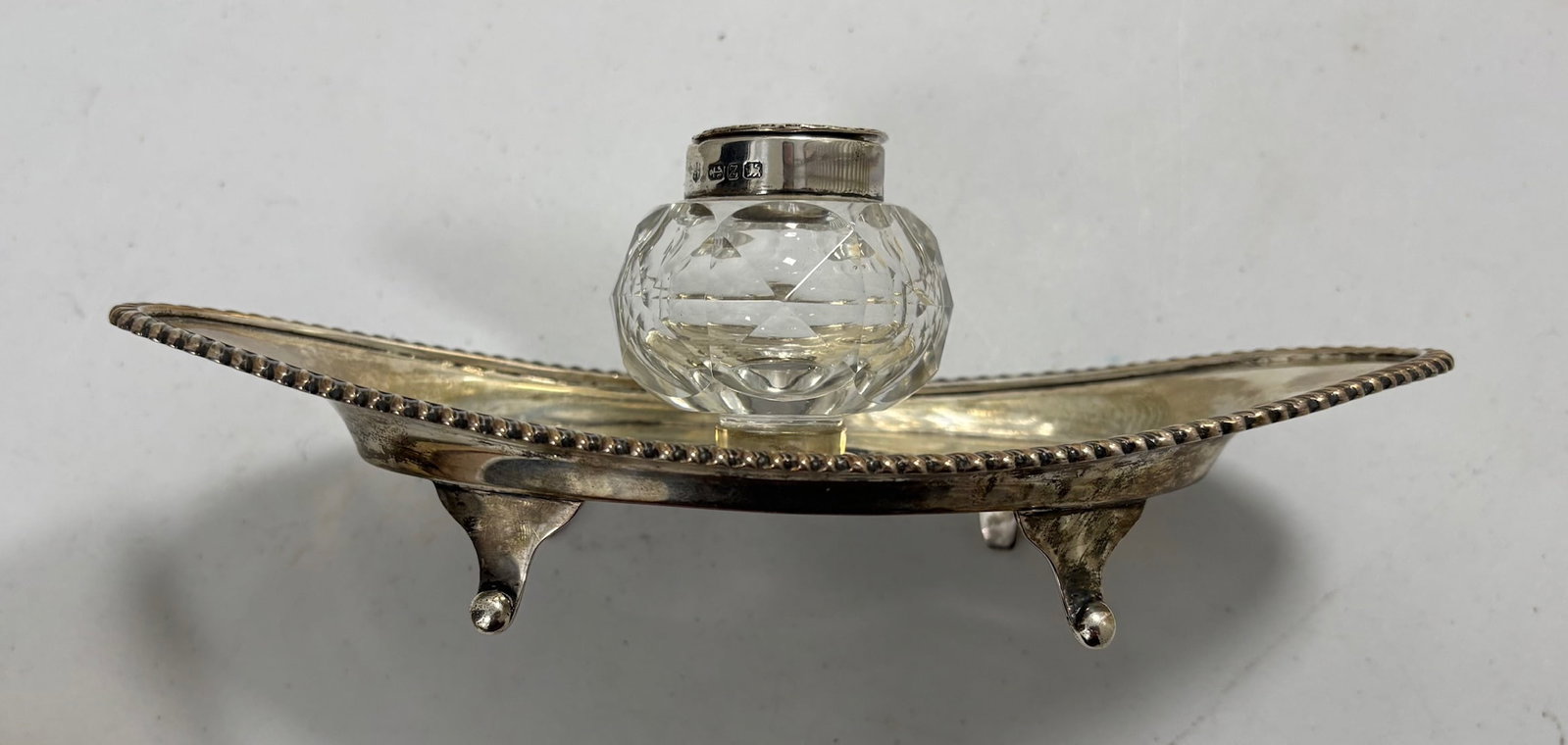 Silver Plate Inkwell and Blotter - 3