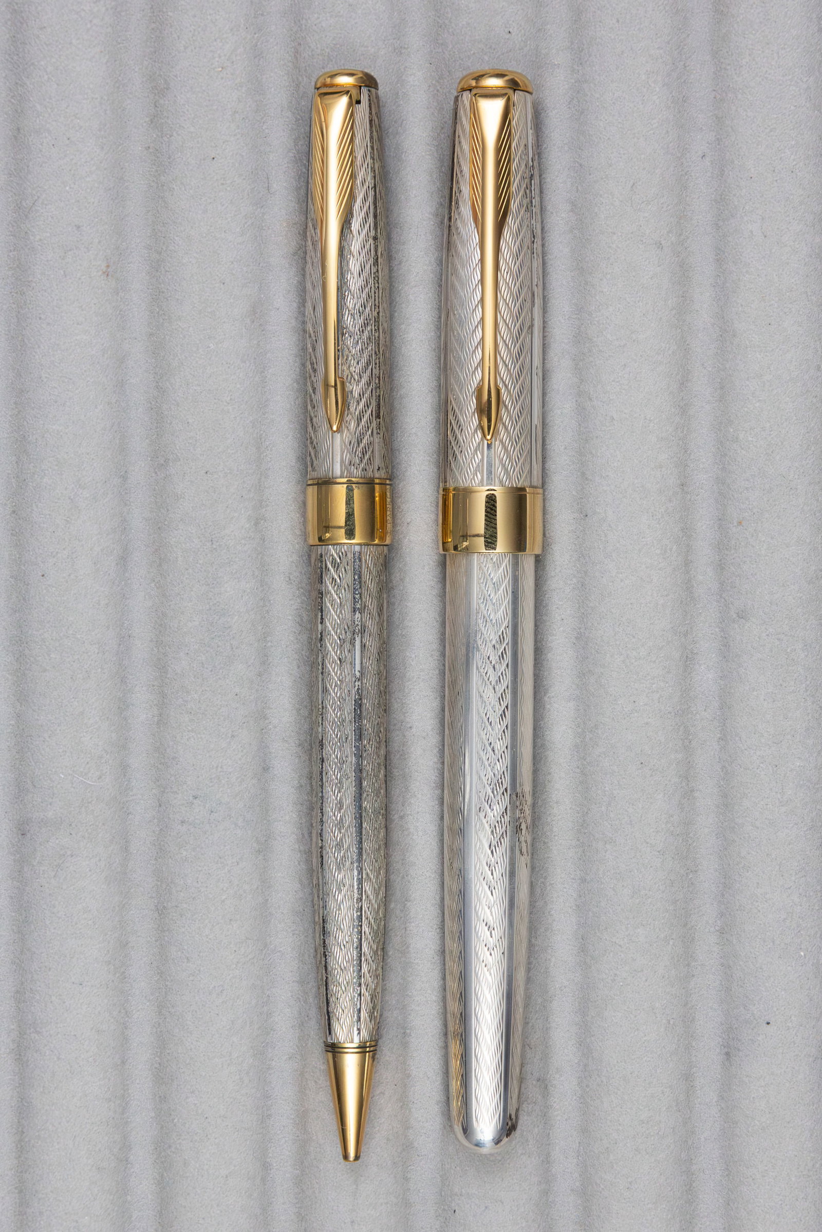 Parker Sonnet Sterling Silver Fougere Rollerball Pen and Pencil Set (1 of 2)