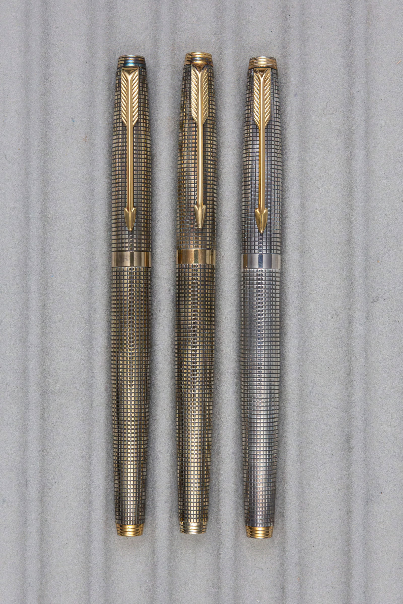Parker 75 Cisele Rollerball Pens Sterling Silver and Vermeil (3) (1 of 2)