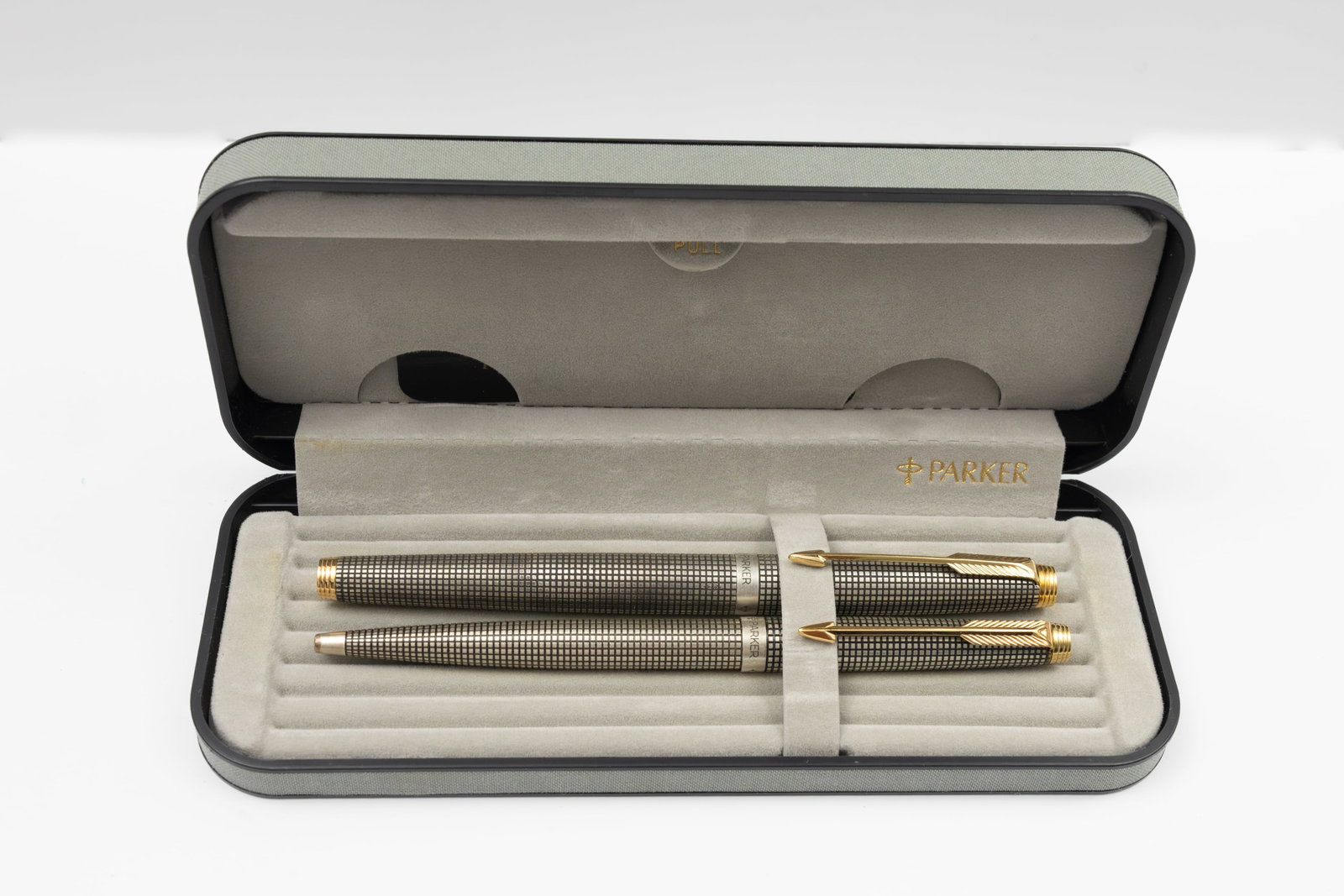 Parker 75 Cisele Sterling Silver Dish Tassie Fountain Pen, Ballpoint Set - 3