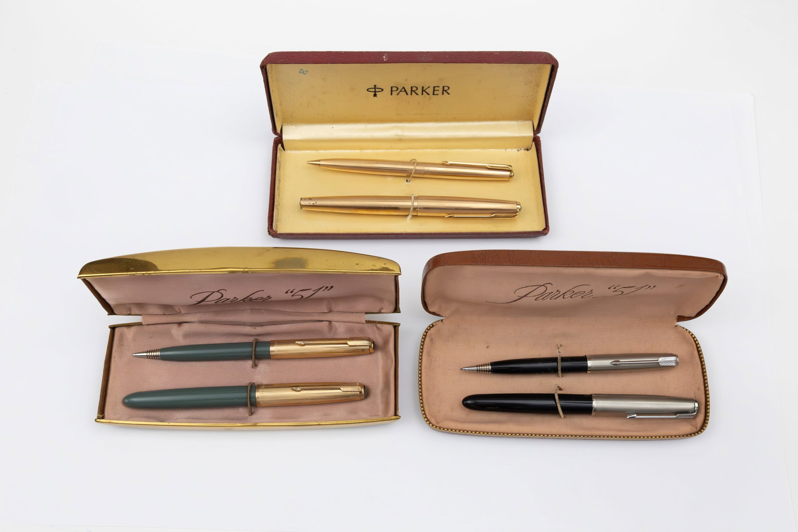 Parker 51 and 61 Fountain Pen and Pencil Boxed Sets (3) - 2