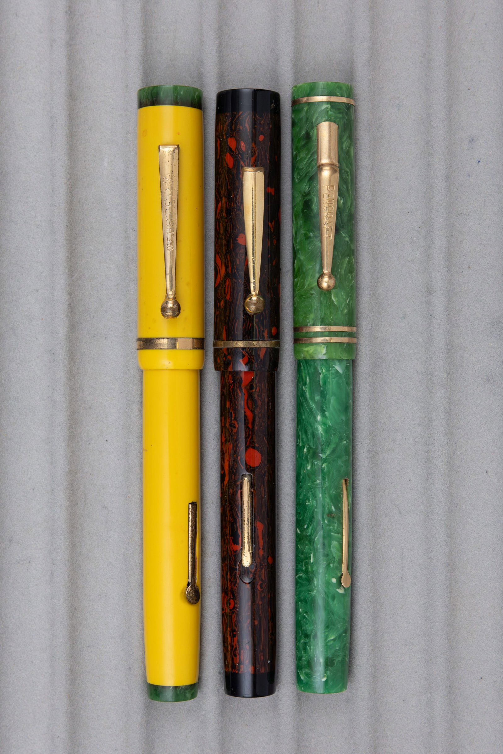 Pencraft, Varsity, Webster Oversized Fountain Pens (3), 14K Gold Nibs (1 of 2)