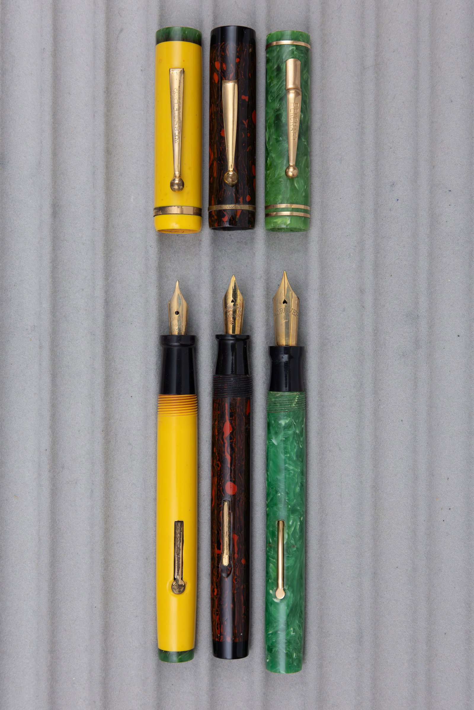Pencraft, Varsity, Webster Oversized Fountain Pens (3), 14K Gold Nibs - 2