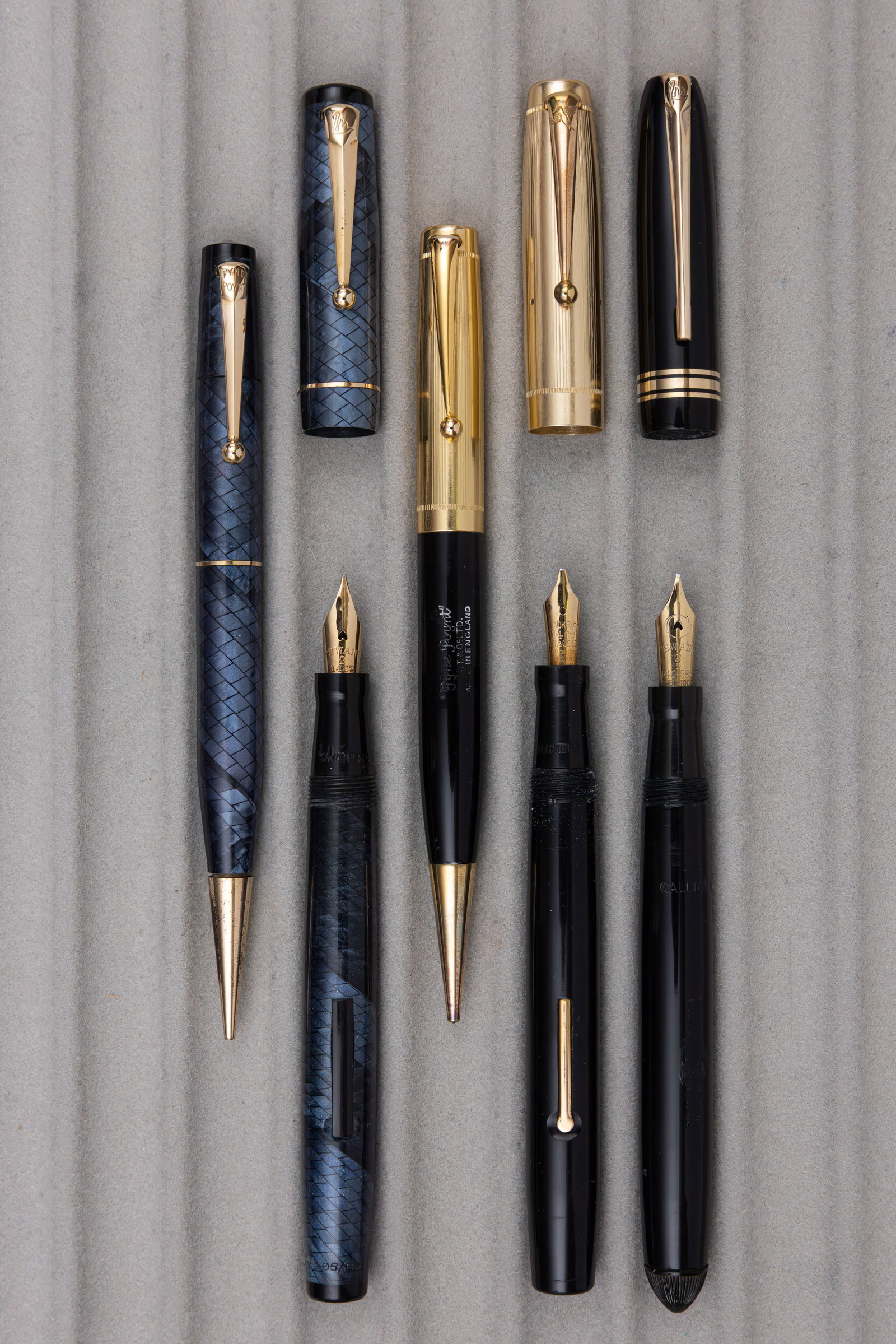 Mabie Todd Swan Fountain Pens and Pencils (5), Boxed - 3