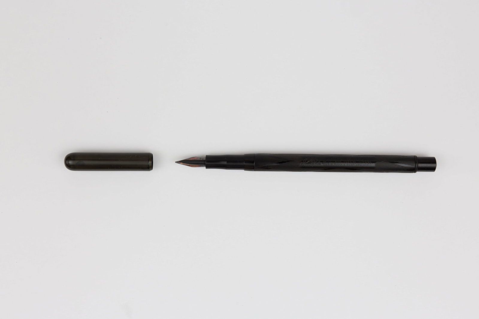 Mabie Todd Swan Black Chased Hard Rubber Fountain Pen, Boxed - 3