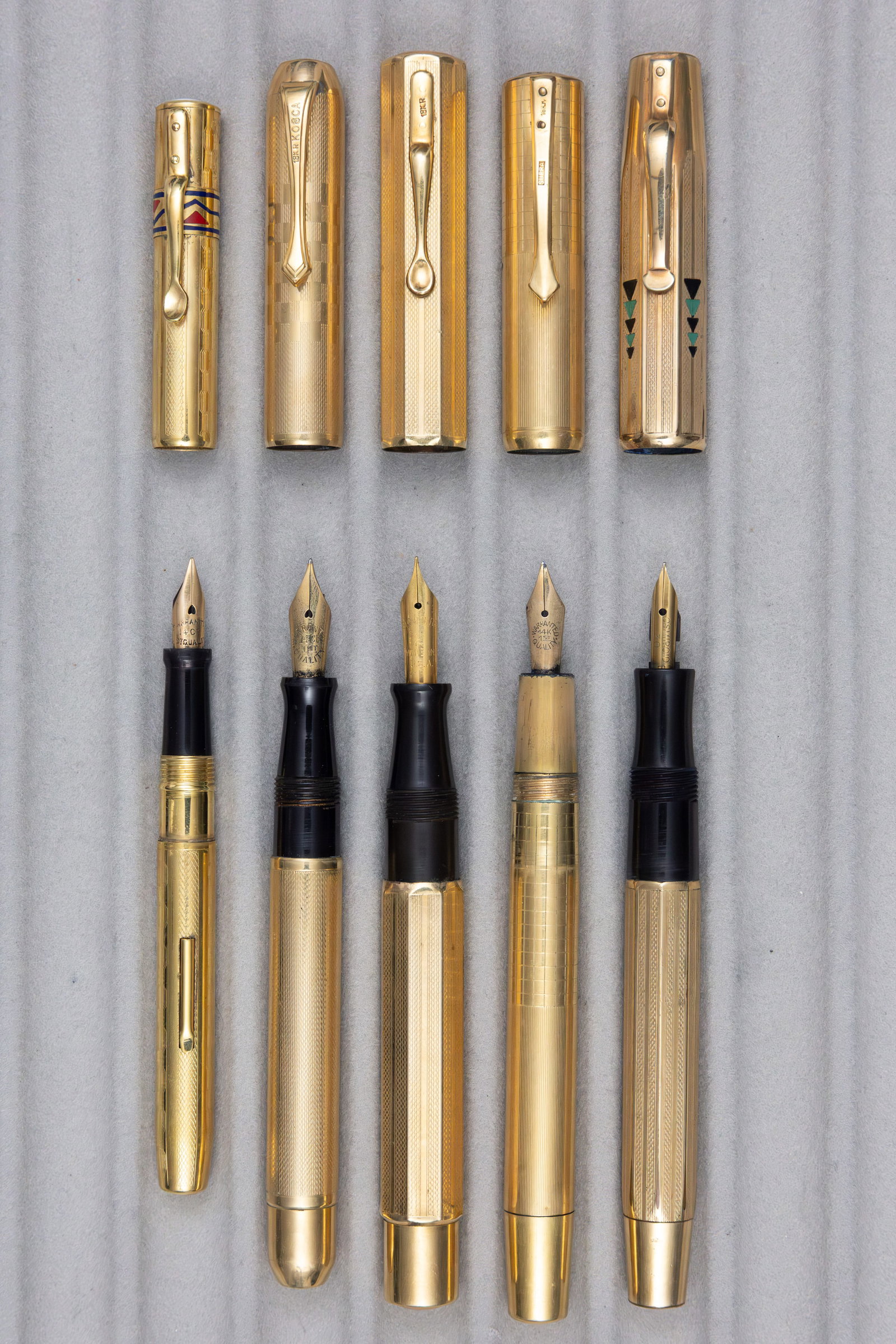 Gold Filled Overlay European Fountain Pens (5) - 2