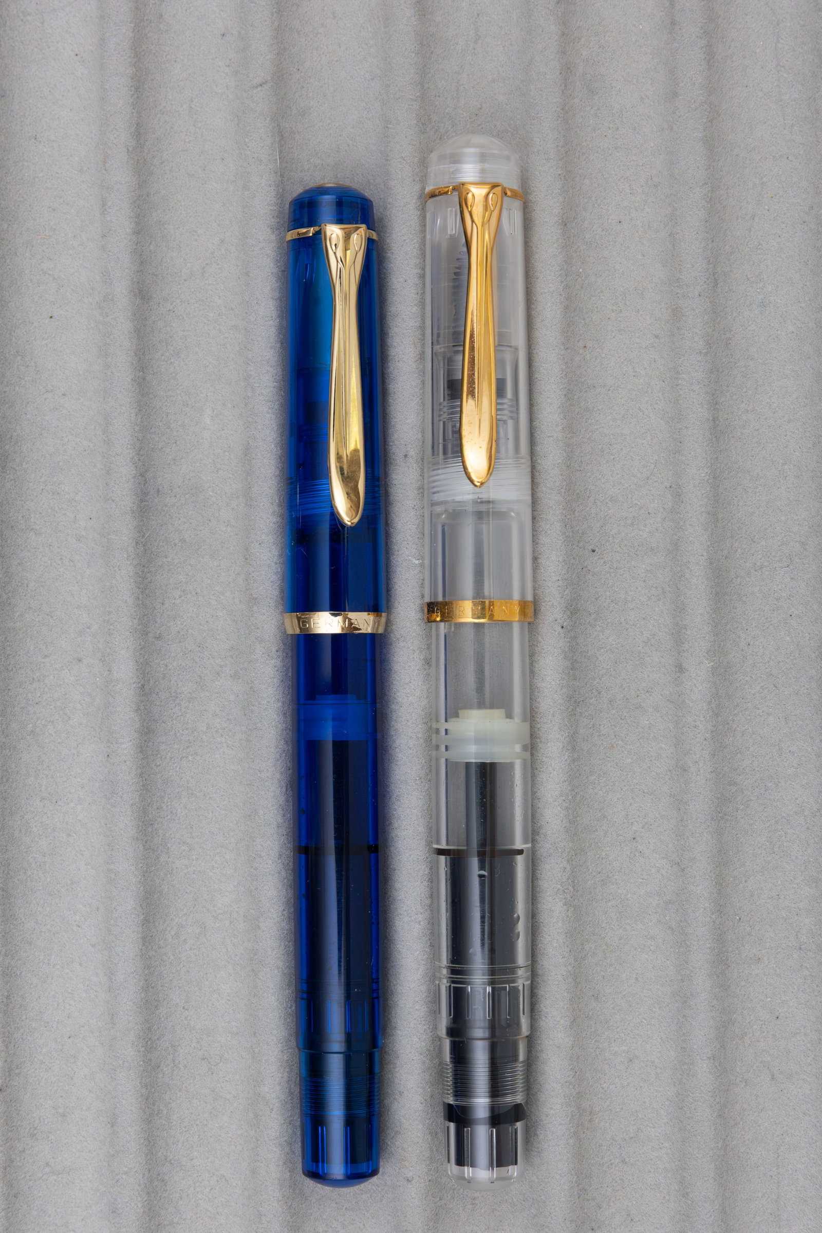 Pelikan M150 Blue, 1980’s M200 Transparent Demonstrator Fountain Pens (1 of 2)