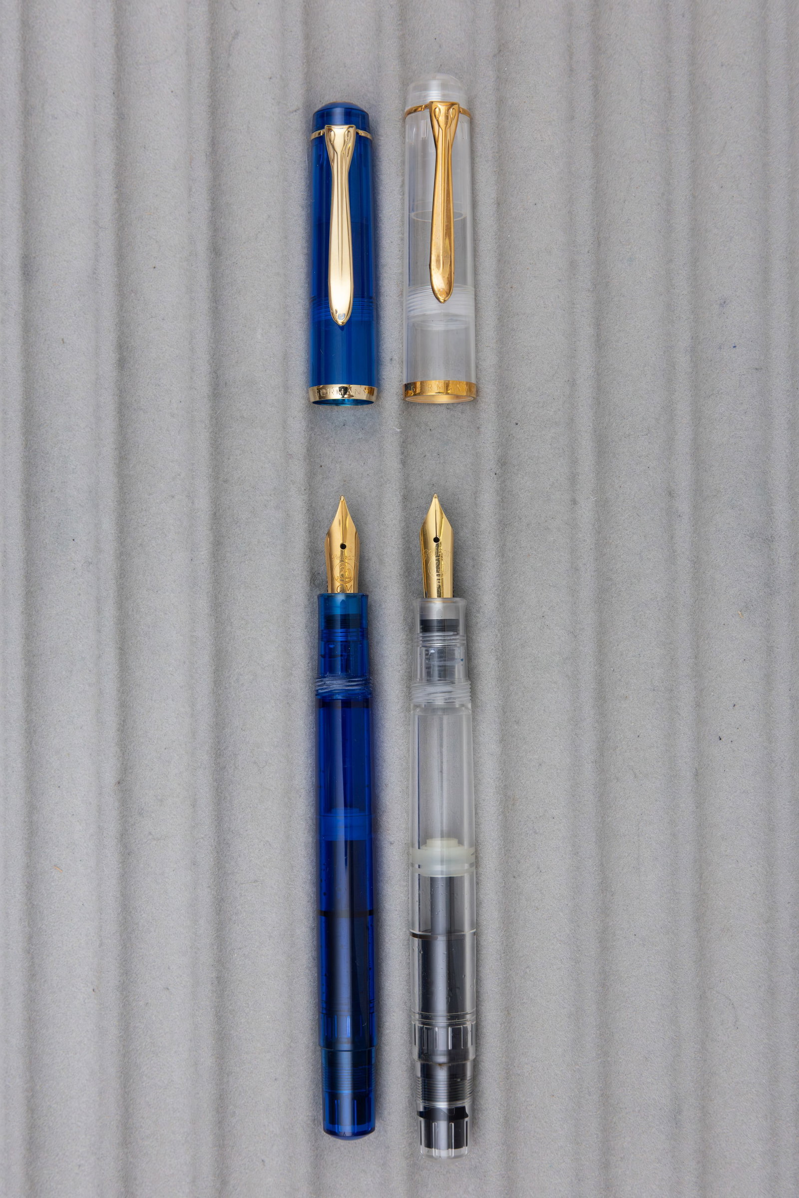 Pelikan M150 Blue, 1980’s M200 Transparent Demonstrator Fountain Pens - 2