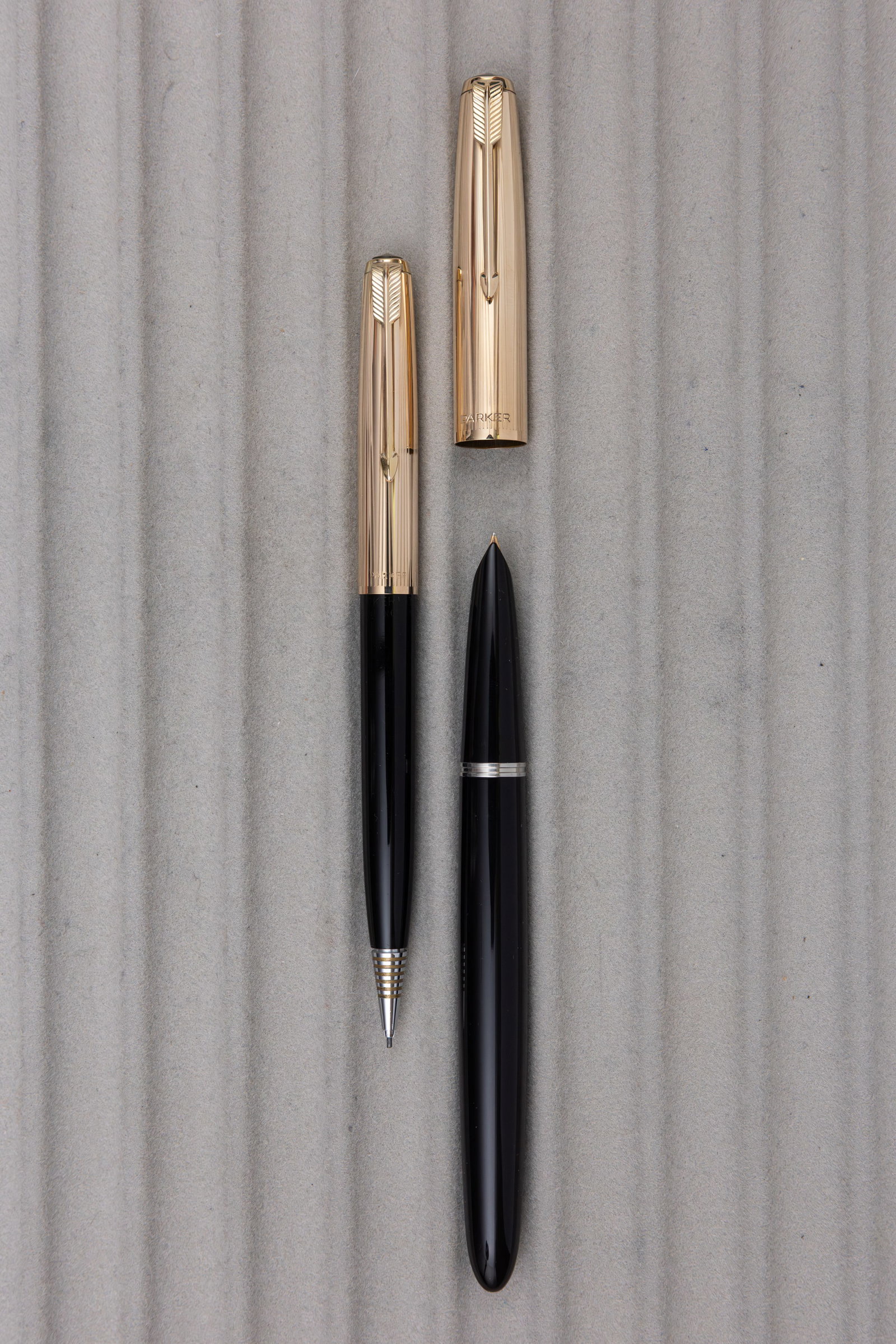 Parker 51 Aerometric Fountain Pen Set, Gold Filled Caps, Boxed - 2
