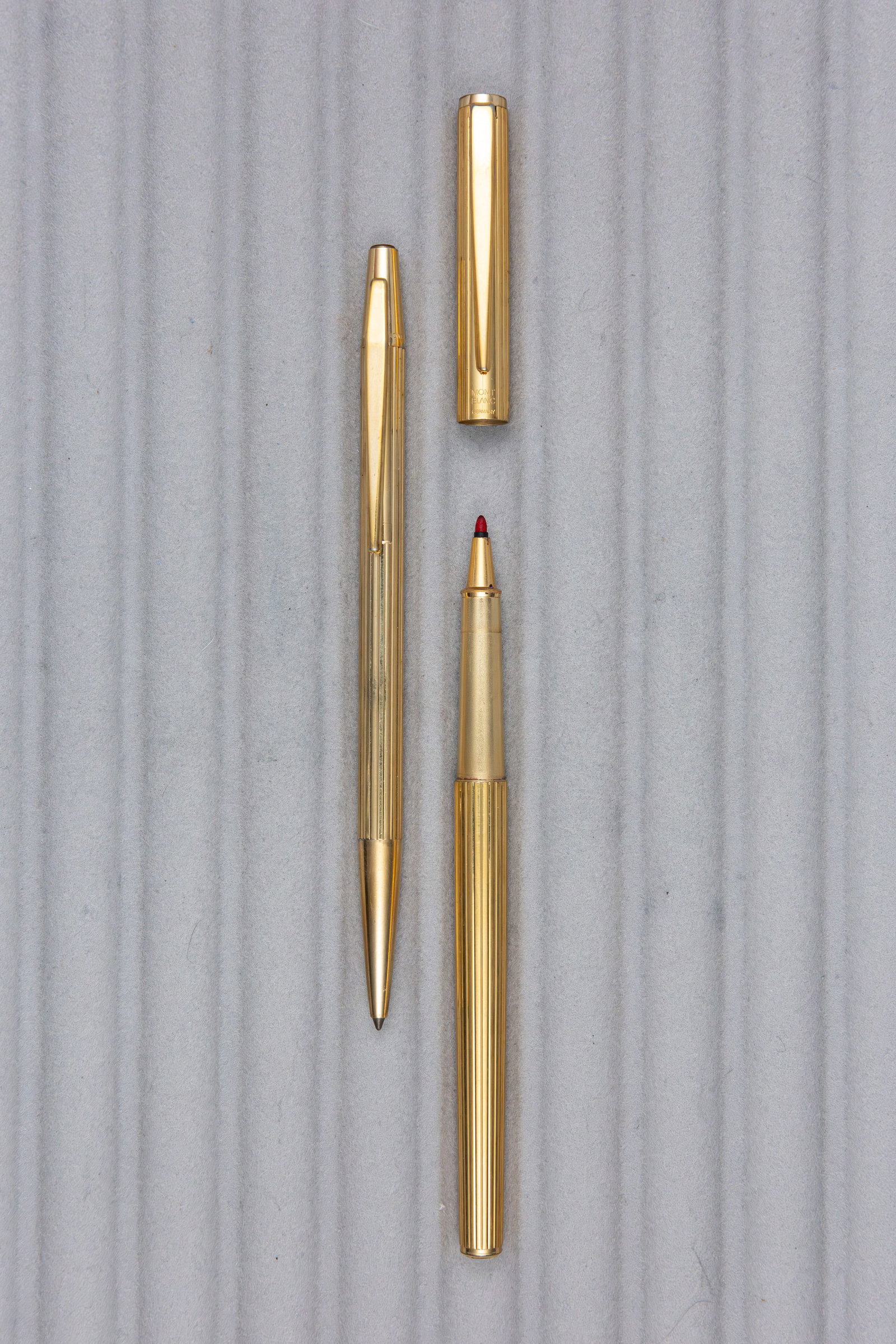 Montblanc Noblesse Gold Plate Rollerball and Ballpoint Pen Set - 2