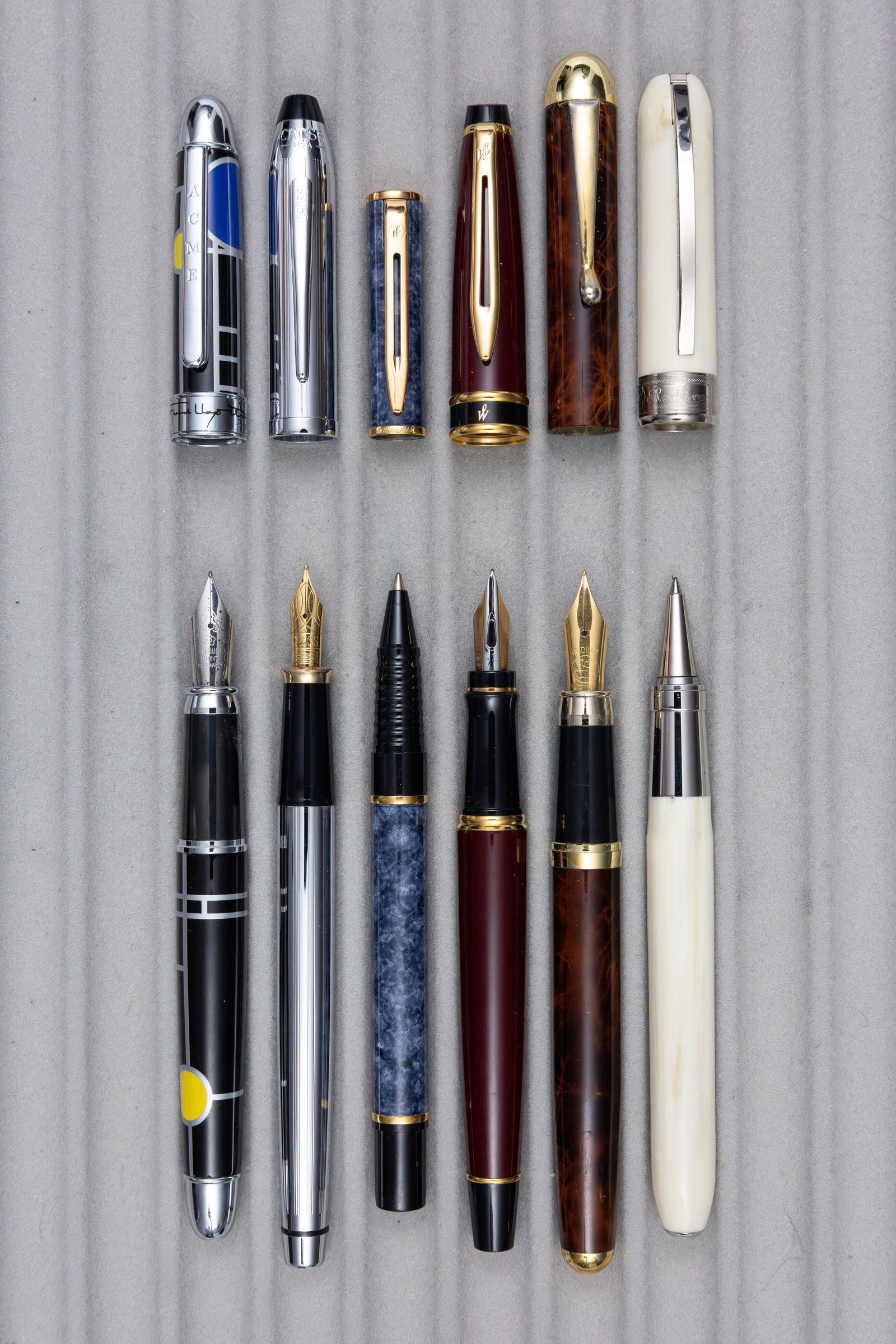 Modern Fountain Pens, Rollerballs, Acme, Cross, Visconti, Waterman (6) - 2