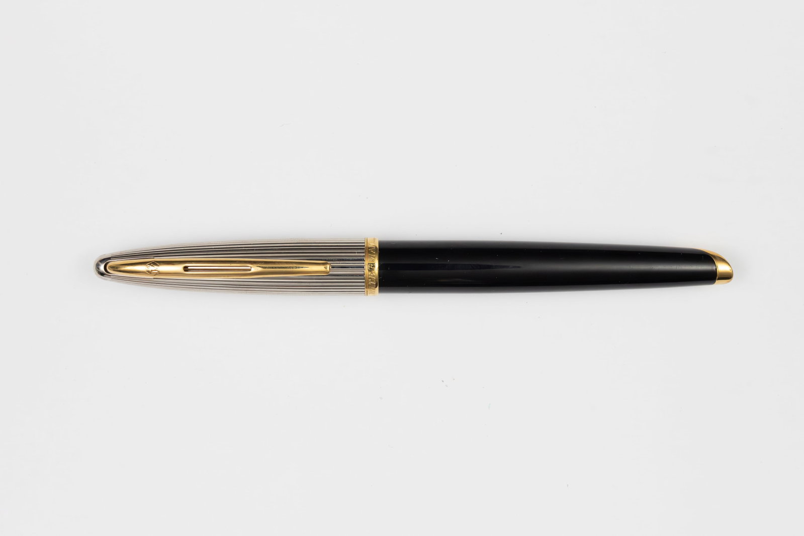 Waterman Carene Black Laque Deluxe Silver Cap Rollerball Pen (1 of 2)