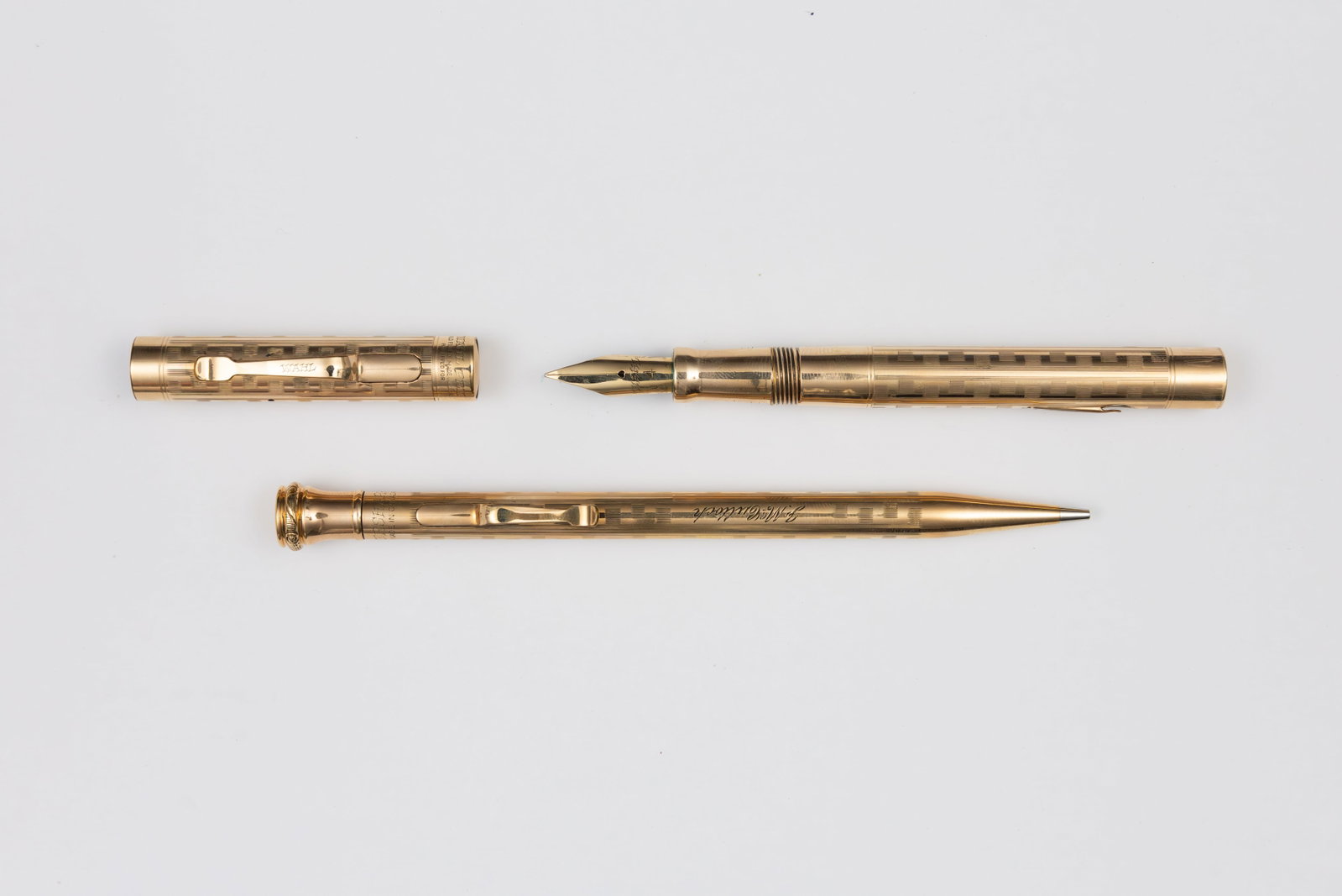 Wahl Eversharp Grecian Border Gold Filled 4 Size Fountain Pen Set, Boxed - 2