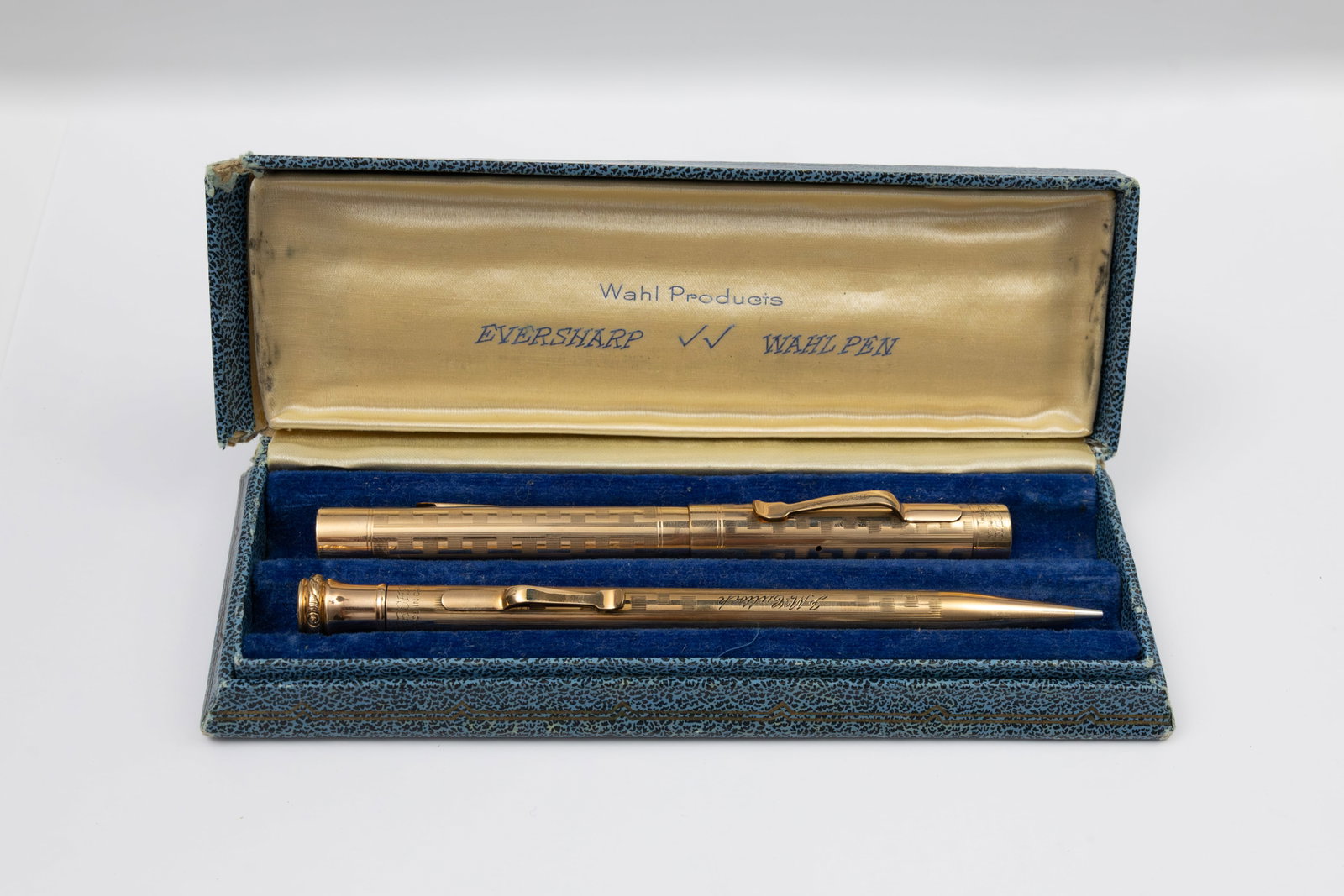 Wahl Eversharp Grecian Border Gold Filled 4 Size Fountain Pen Set, Boxed - 3