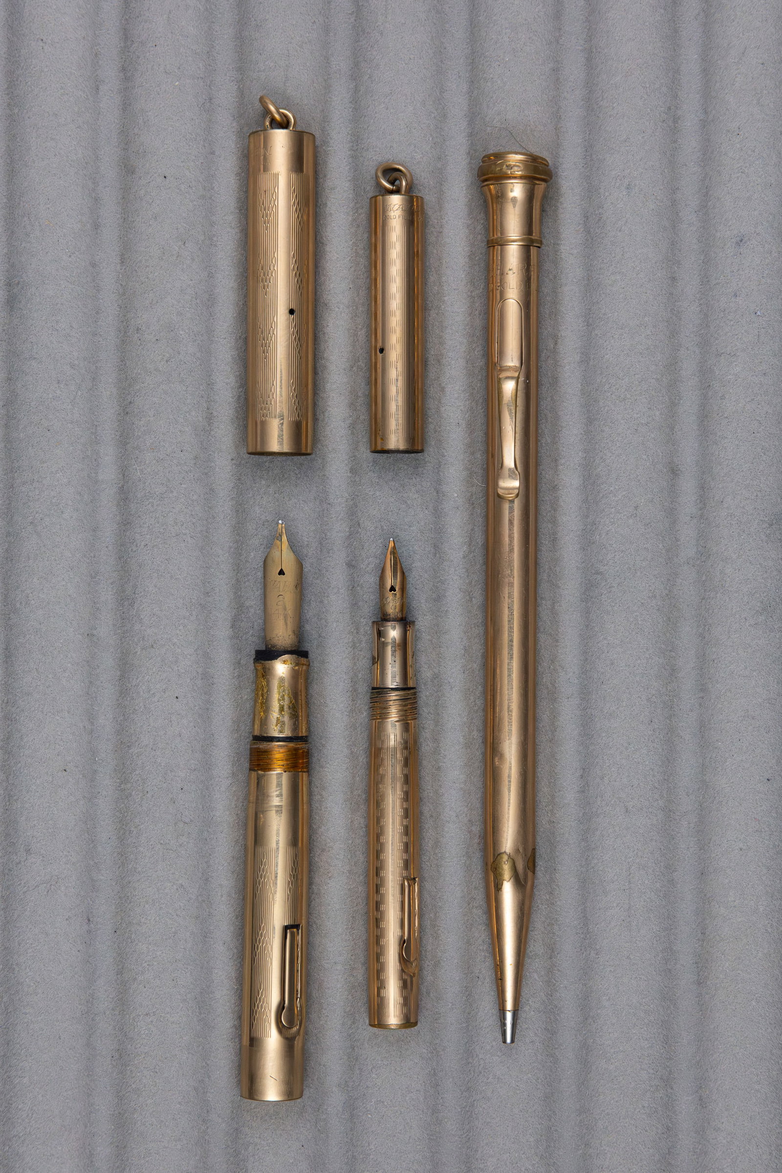 Wahl Eversharp Gold Filled 0 and 2 Size Fountain Pens and Pencil - 2