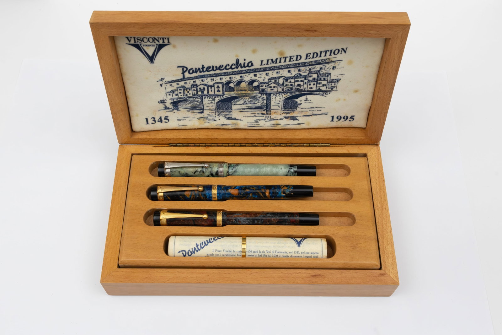 Visconti Ponte Vecchio LE Celluloid 3-Piece Fountain Pen Set, Boxed - 3