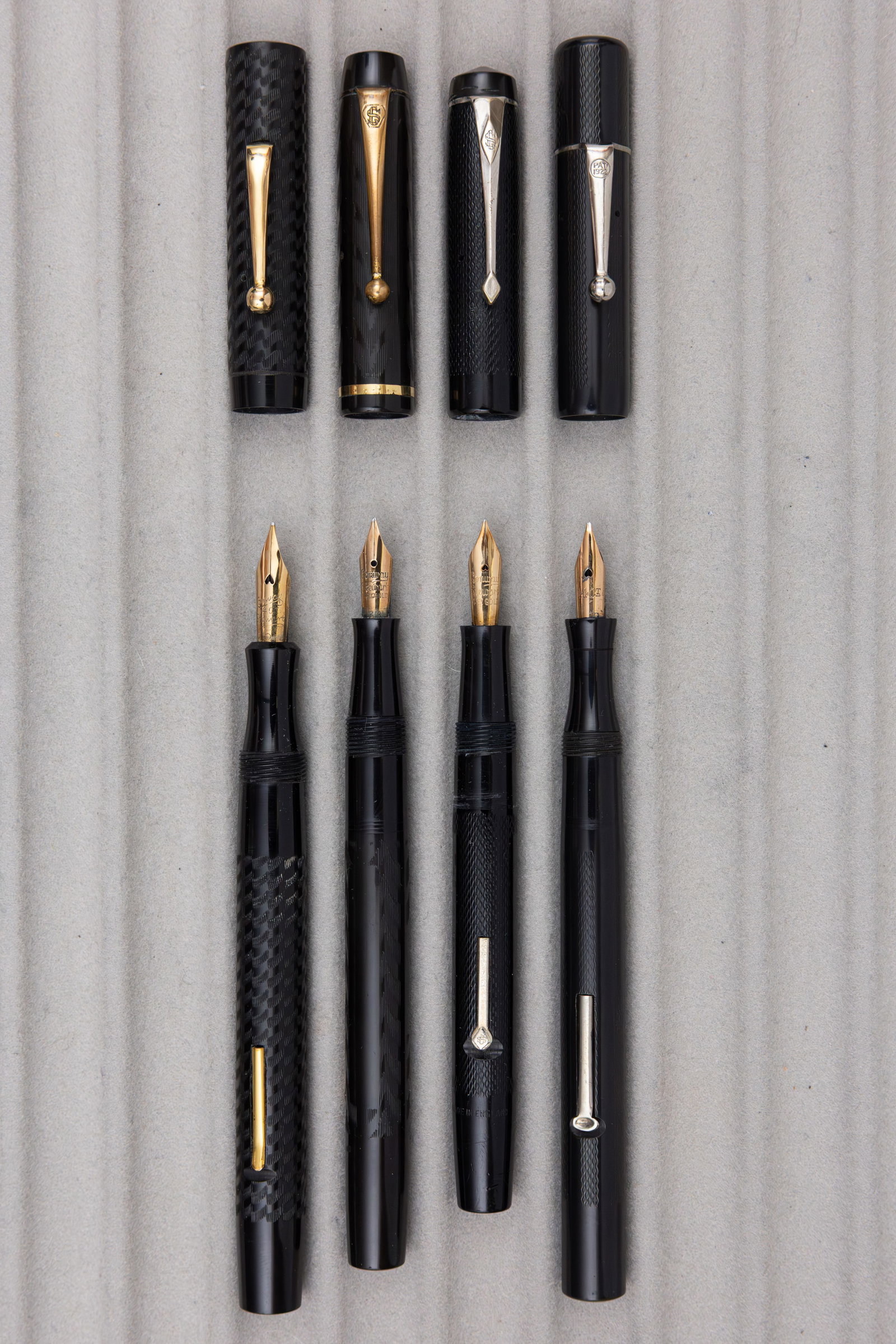 Conway Stewart and Other Black Chased Hard Rubber Fountain Pens (4) - 2