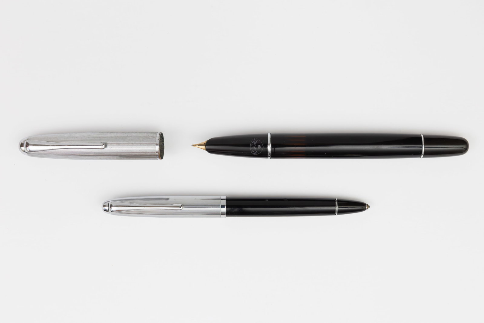 Aurora 88 Silver Cap Fountain Pen and Pencil Set, Flexible Nib - 2