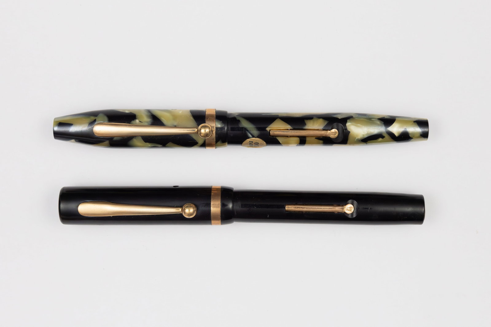 Artcraft Flattop and Tapered Fountain Pens (2), Org Stickers (1 of 3)