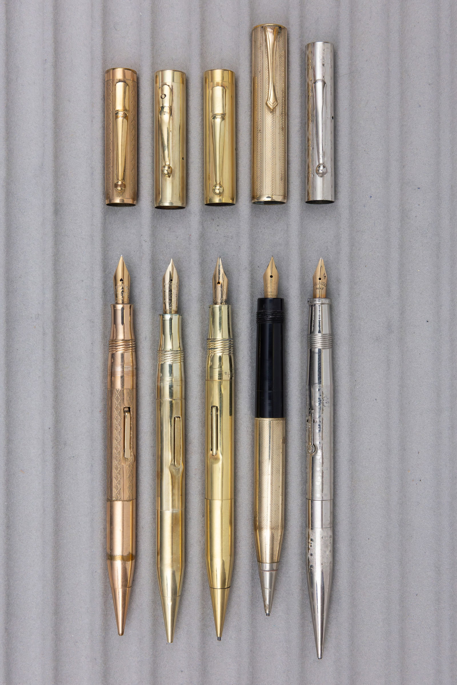 Assorted Gold Filled Fountain Pen Pencil Combinations (5) - 2