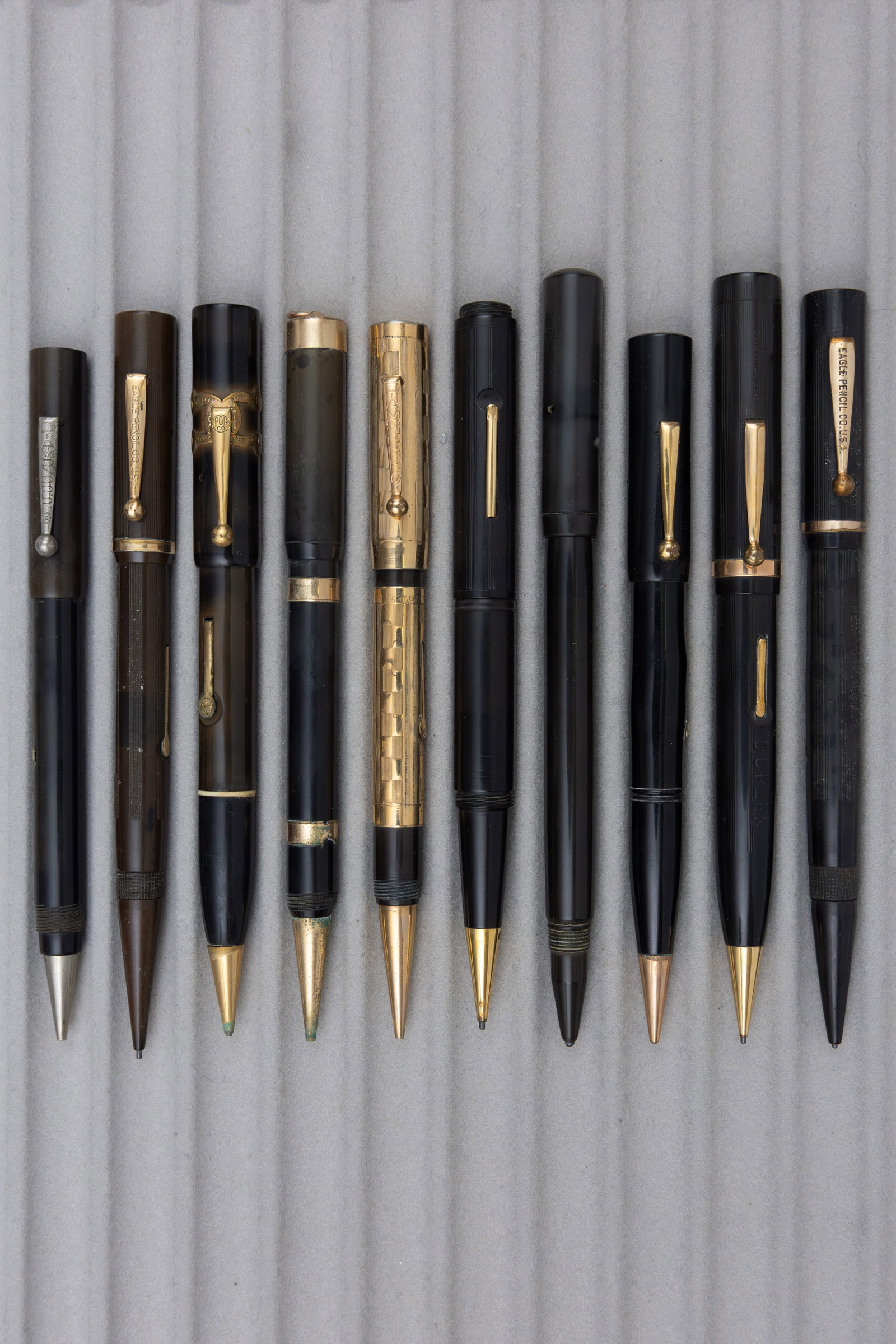 Assorted Hard Rubber Fountain Pen Pencil Combos (10), 14K Gold Nibs (1 of 2)