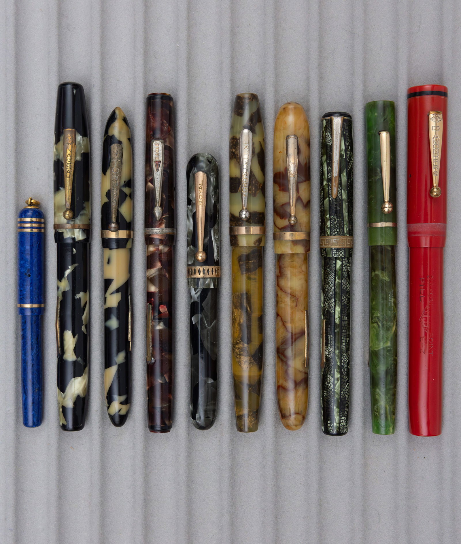 Assorted Marbleized Fountain Pens (10), 14K Gold Nibs (1 of 2)